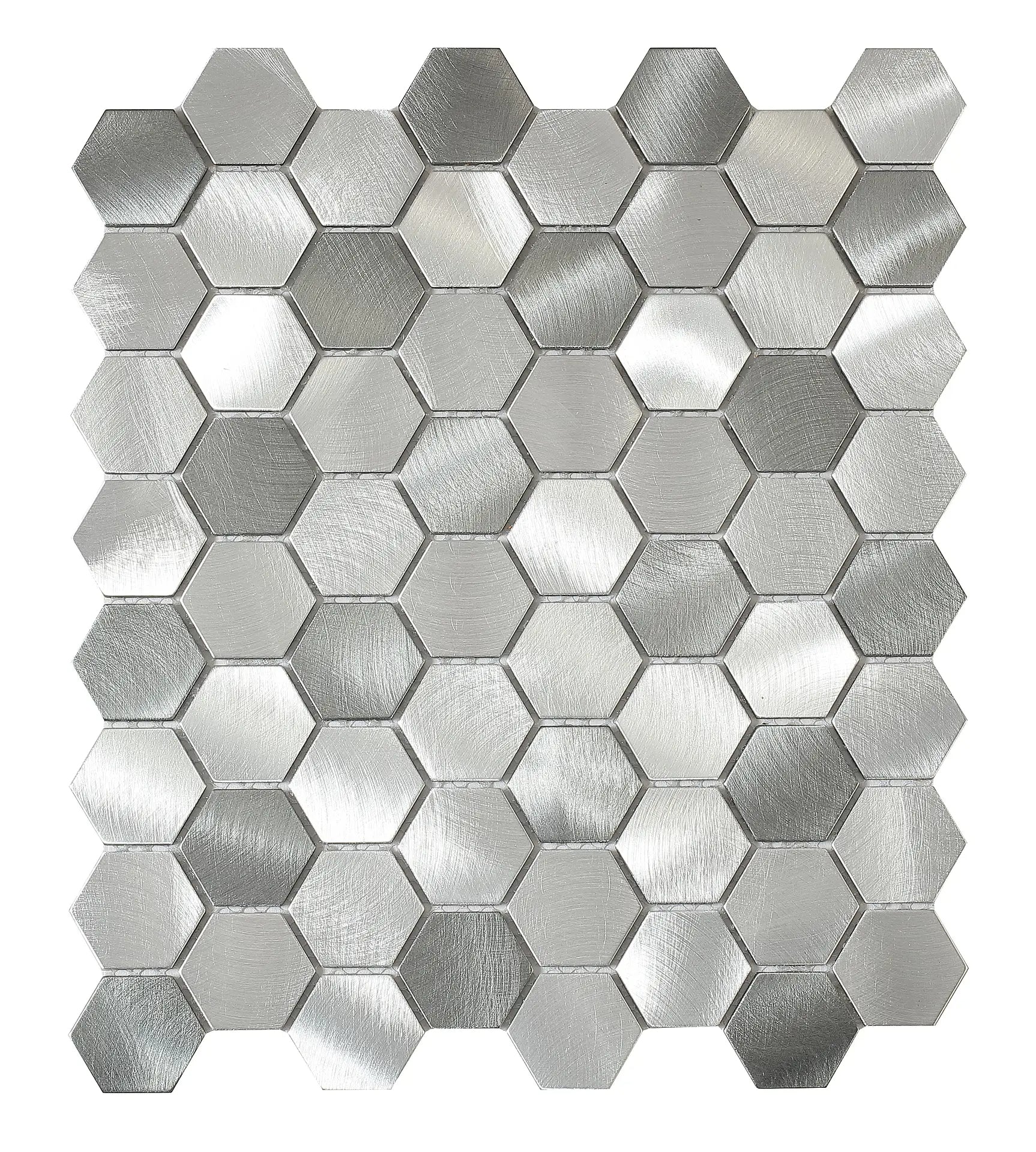 Mozaïek tegels Surfaces Alfa Zilver 28,3x24,5 - Hexagon Wandtegels Metaal
