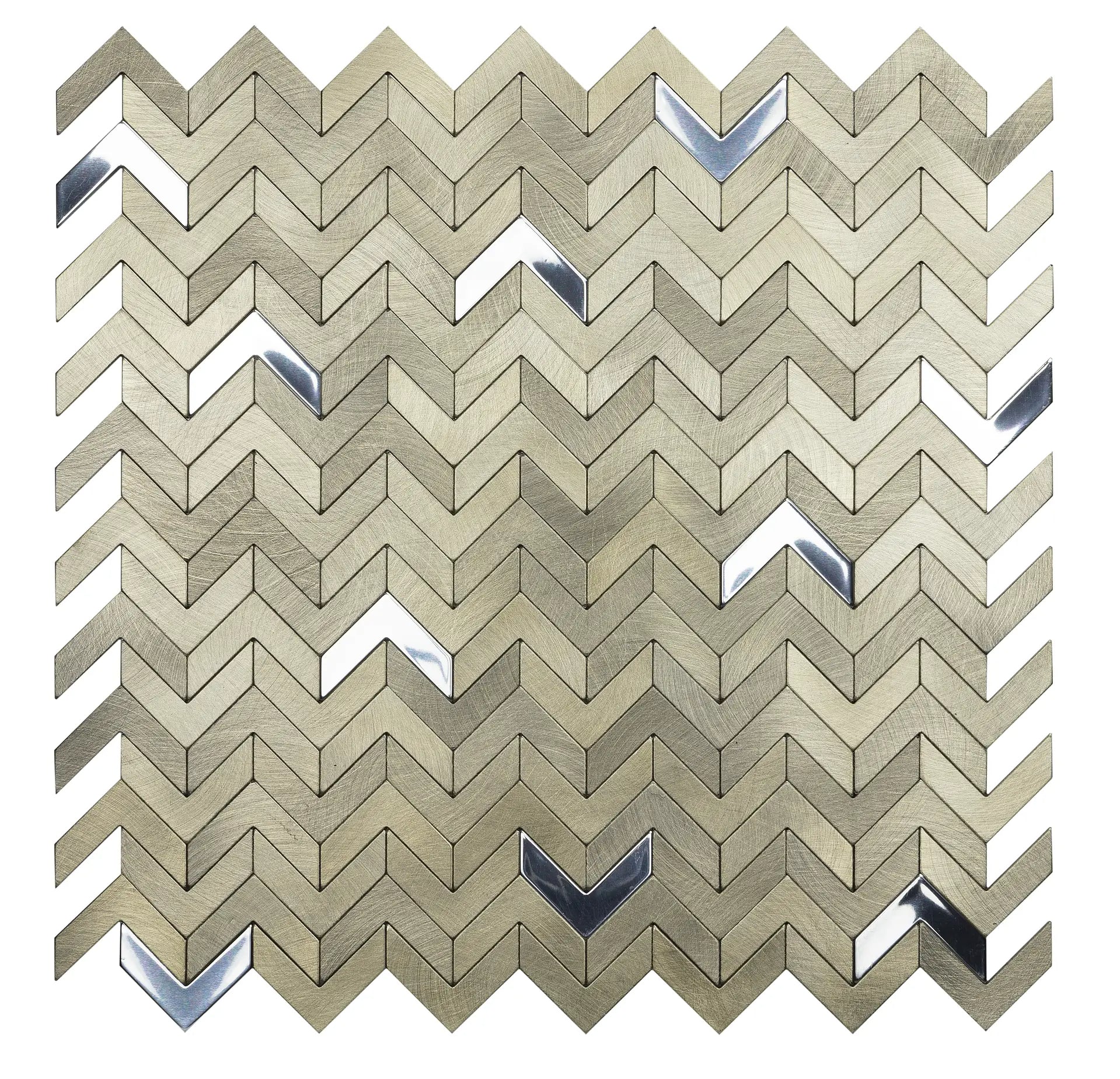 ozaïek tegels Surfaces Delta Goud 28,1x28,3 - Visgraat Wandtegels Metaal