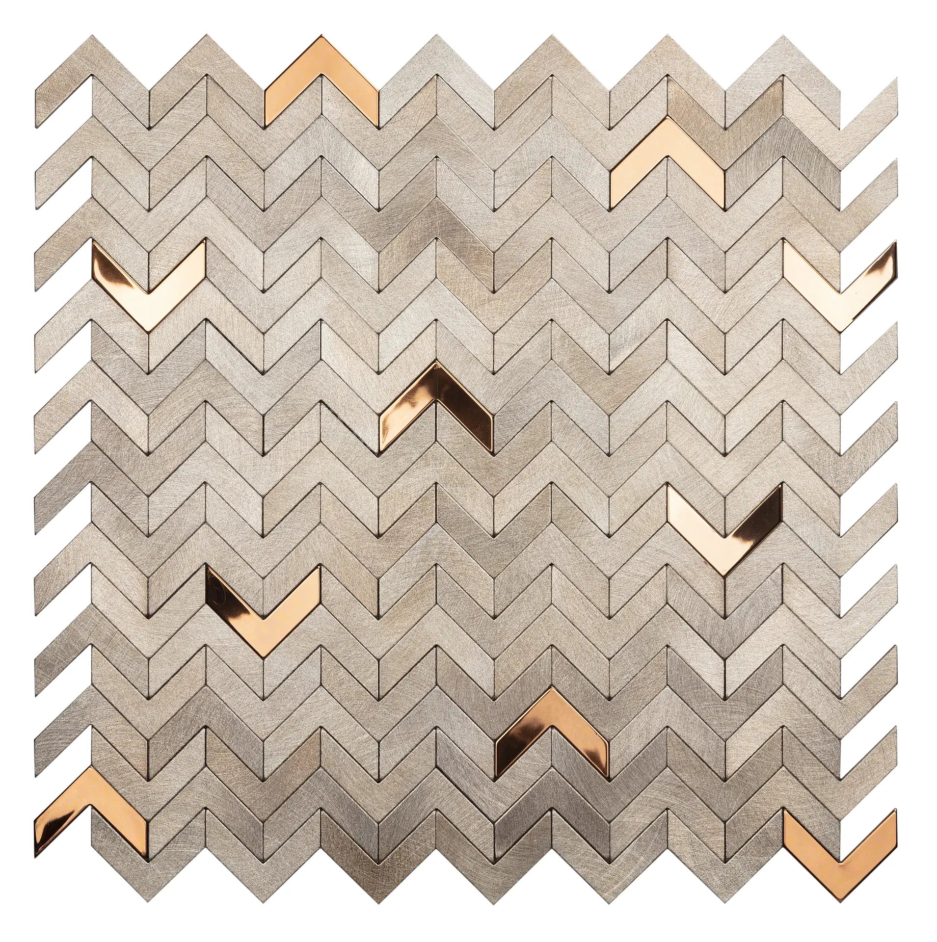 Mozaïek tegels Surfaces Delta Koper 28,1x28,3 - Visgraat Wandtegels Metaal - Mozaiektegel.com