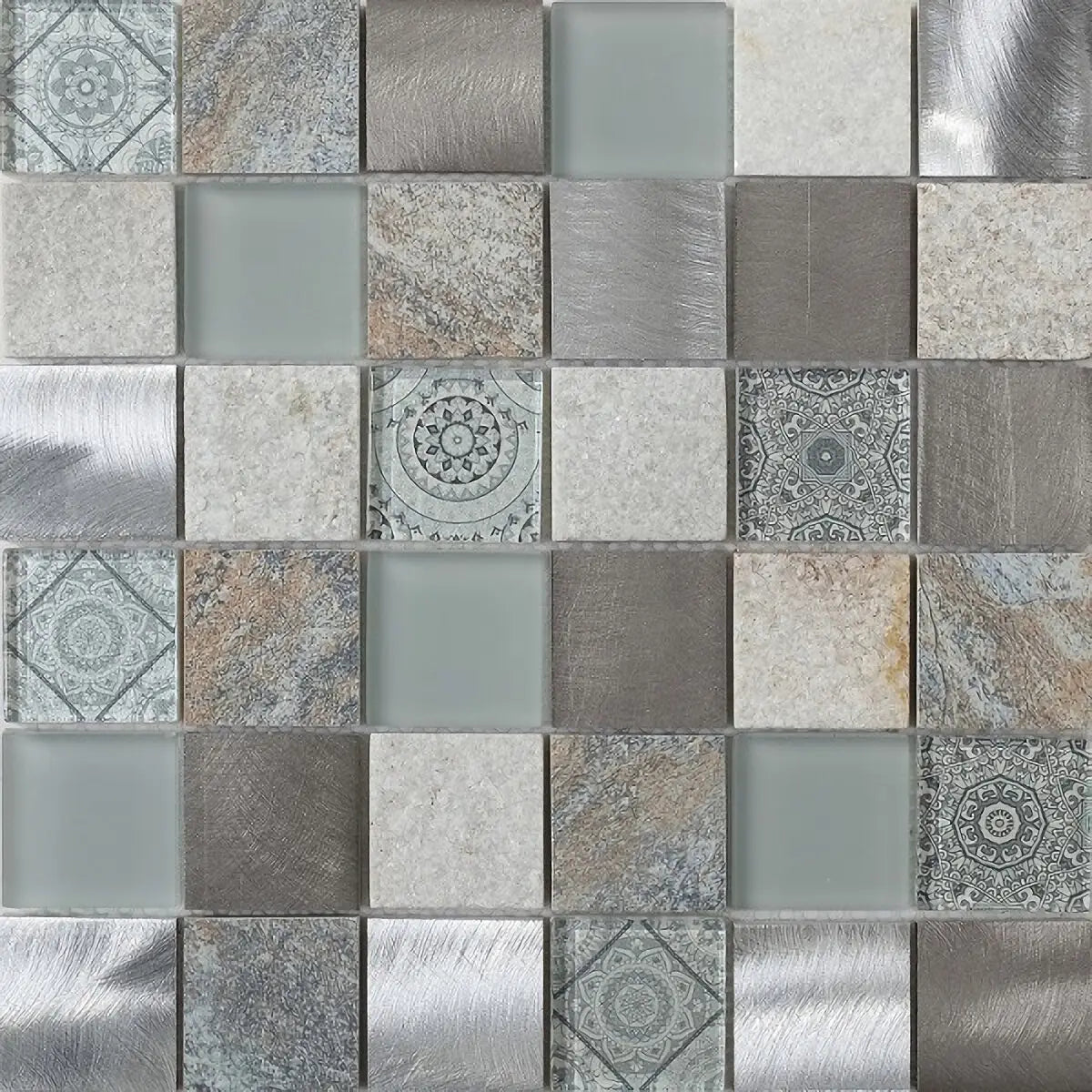 Mozaïek tegels Terra Grigio 30x30 - Vierkant Wandtegels Glas