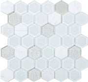 Mozaïek tegels Tour Wit 30x30 - Hexagon Wandtegels Glas