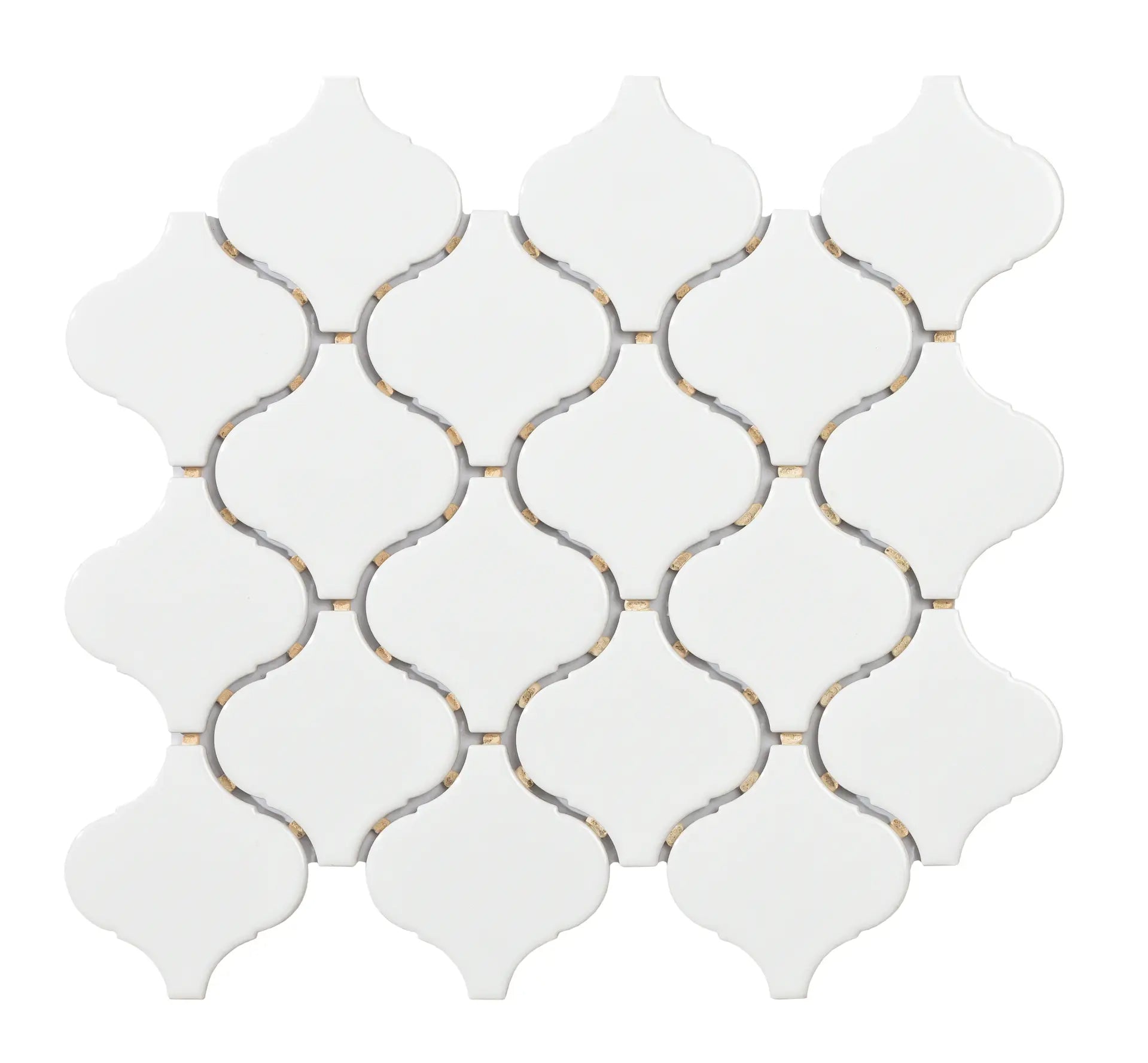Mozaïek tegels Vlam Wit Glans, arabesk 28x24,6 cm
