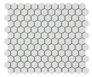 Mozaïek tegels Zeshoek Wit Mat 26x30 - Hexagon Wand en vloer Geglazuurde porseleinen steengoed