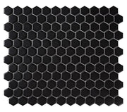 Mozaïek tegels Zeshoek Zwart Mat 26x30 - Hexagon Wand en vloer Geglazuurde porseleinen steengoed