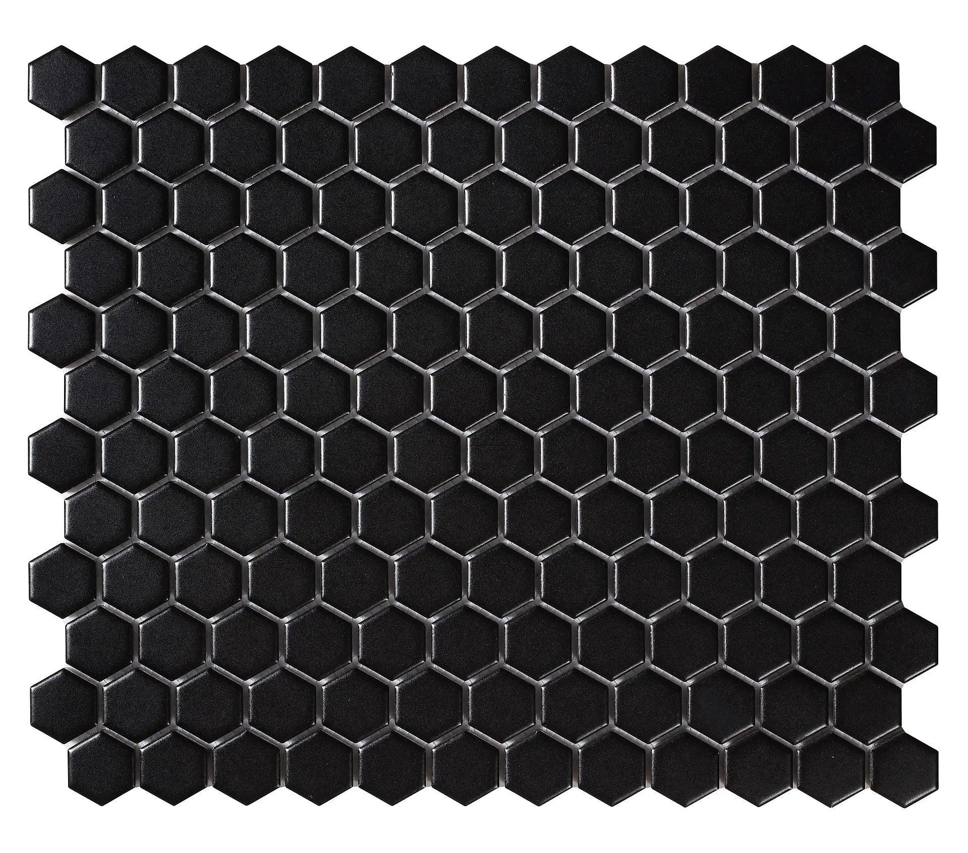 Mozaïek tegels Zeshoek Zwart Mat 26x30 - Hexagon Wand en vloer Geglazuurde porseleinen steengoed