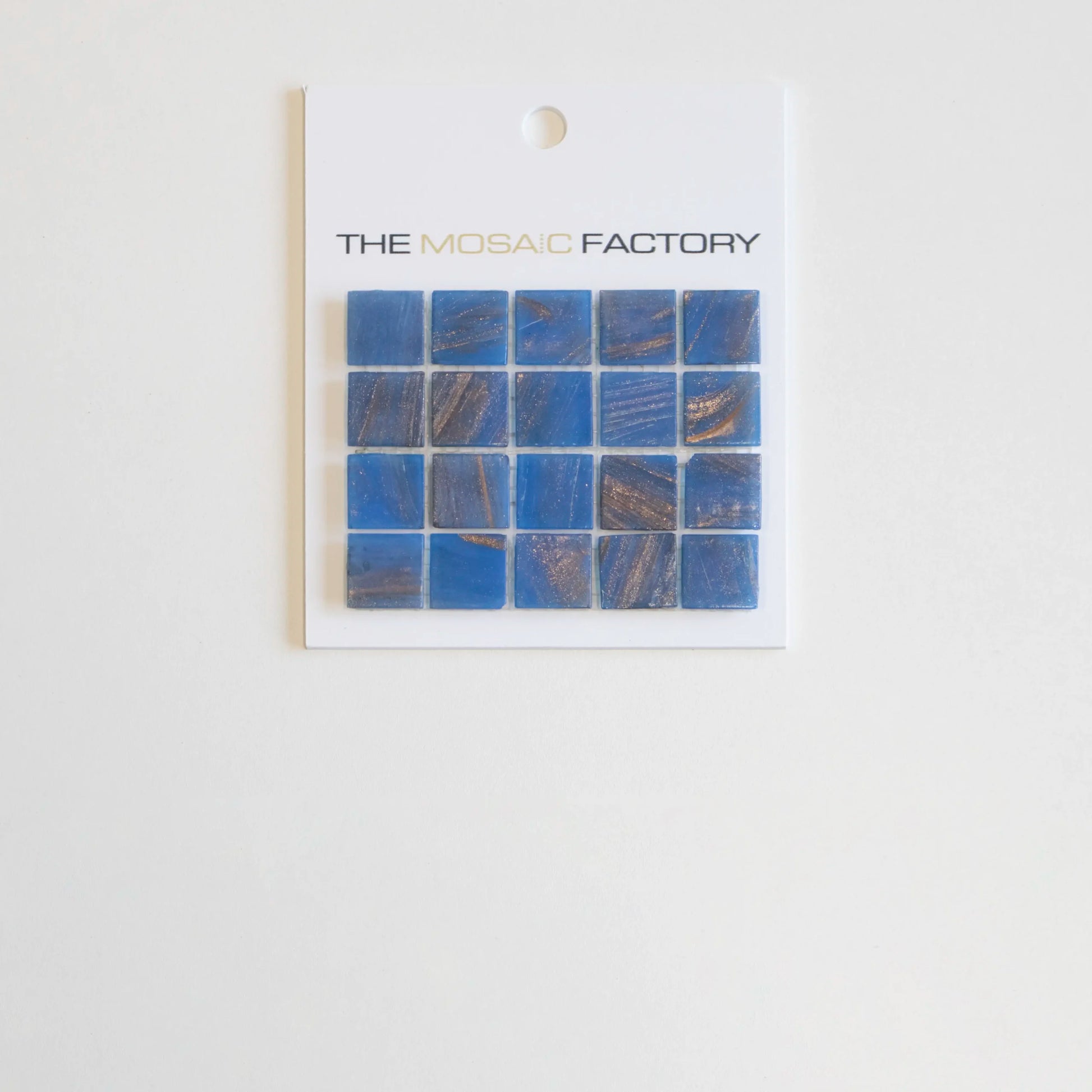 The Mosaic Factory Amsterdam Mozaiek Tegel Vierkant - Blauw Glas Goud Serie 322x322 mm - Mozaiektegel.com