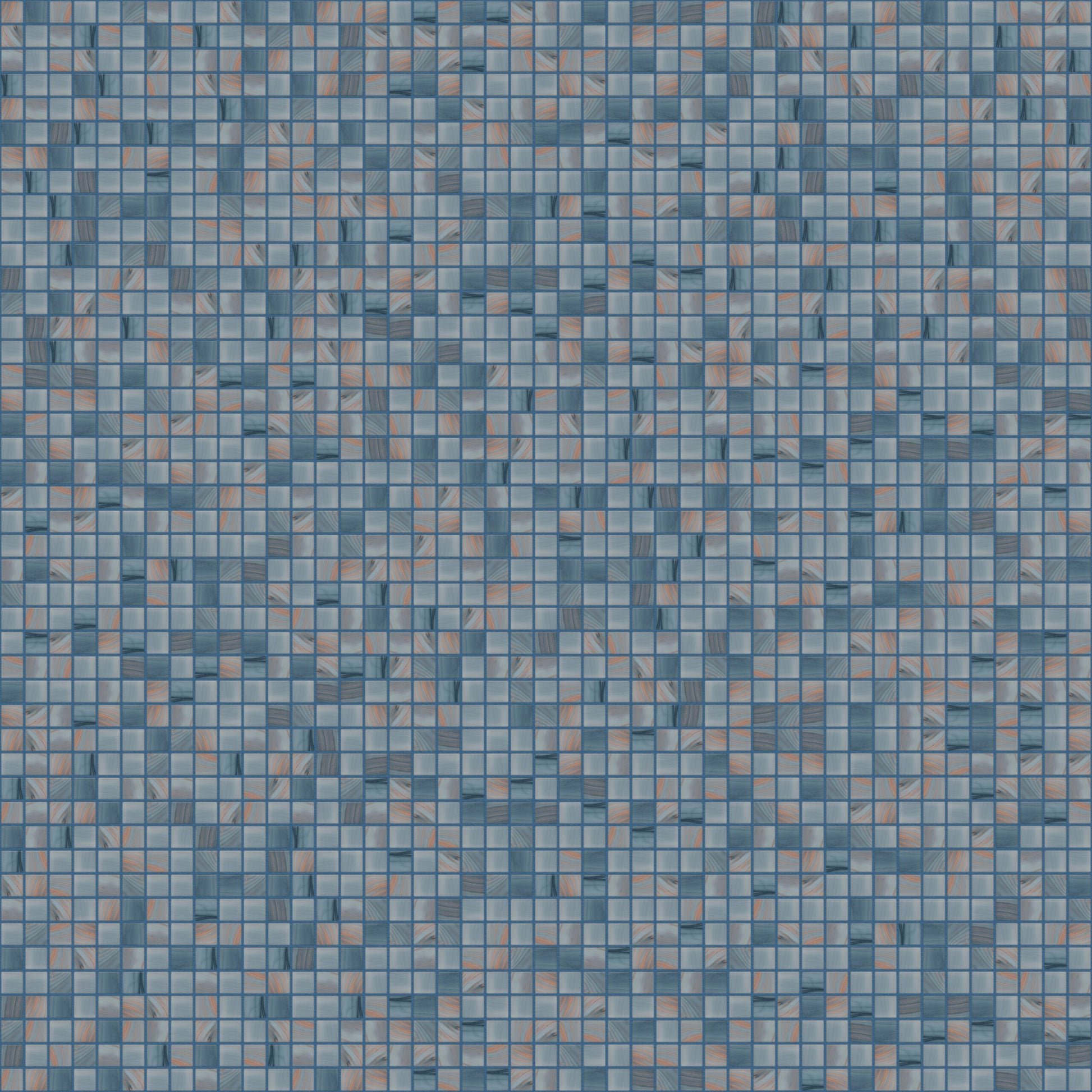 The Mosaic Factory Amsterdam Mozaiek Tegel Vierkant - Cyaan Glas Goud Serie 322x322 mm, voeg steel blue scaled