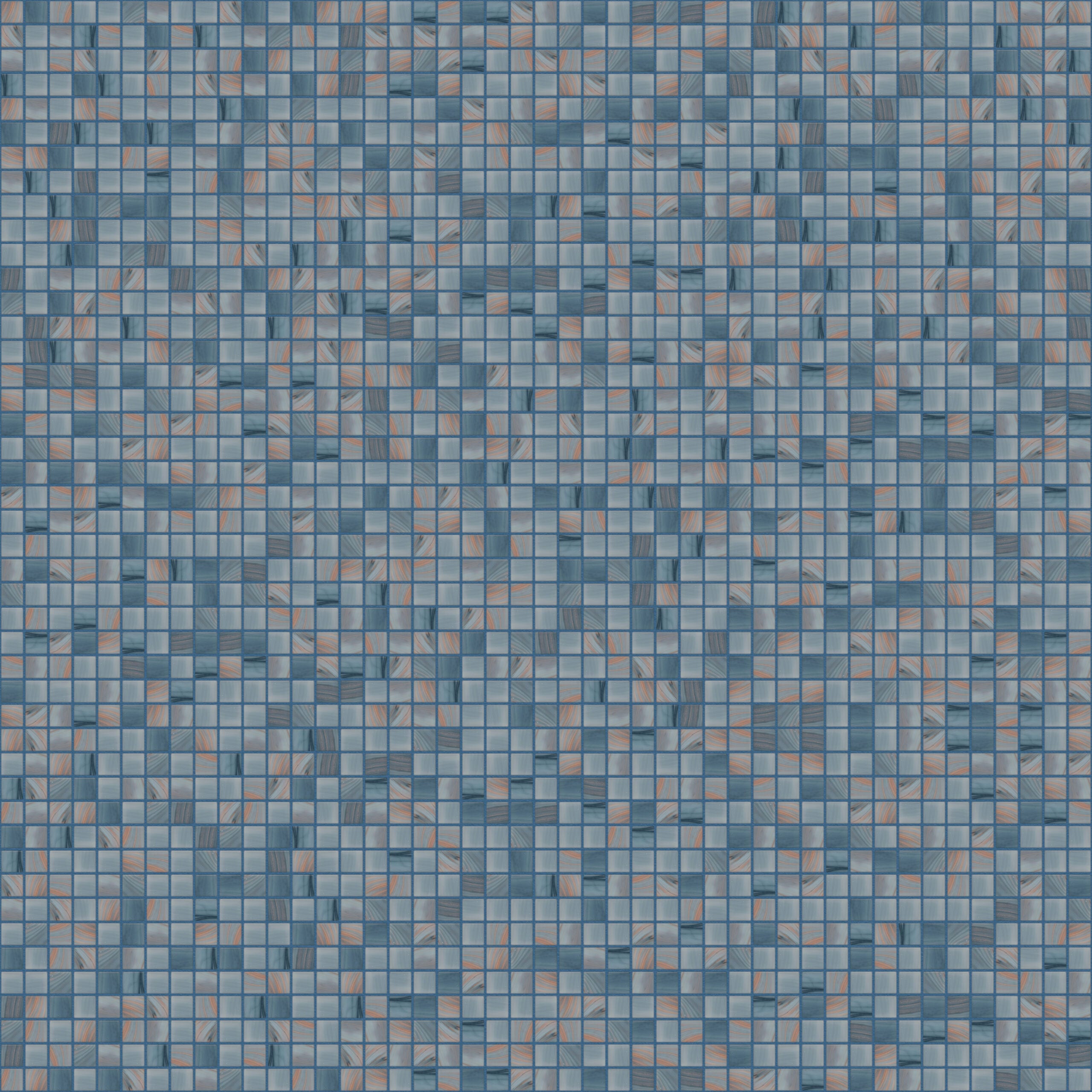 The Mosaic Factory Amsterdam Mozaiek Tegel Vierkant - Cyaan Glas Goud Serie 322x322 mm, voeg steel blue scaled