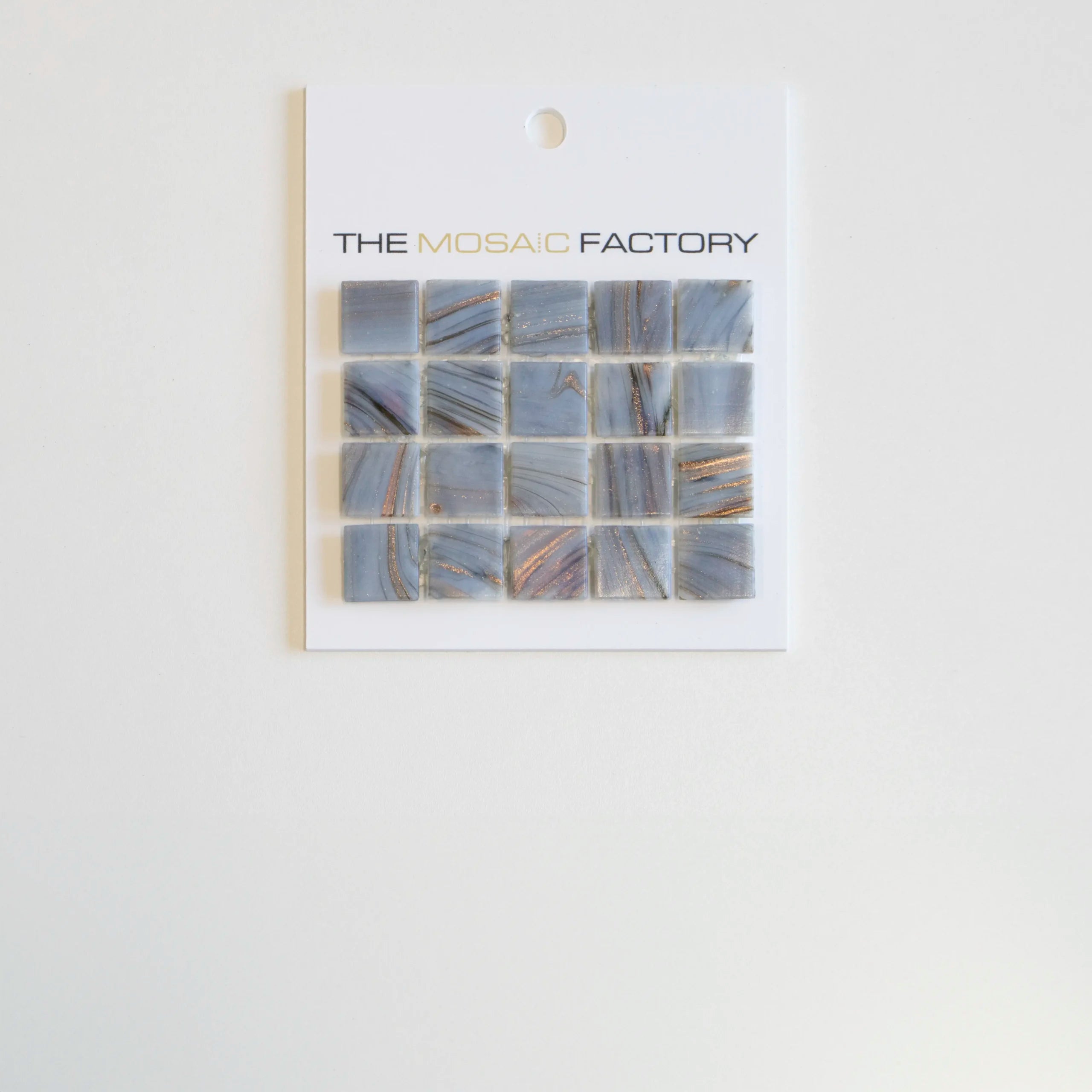 The Mosaic Factory Amsterdam Mozaiek Tegel Vierkant - Cyaan Glas Goud Serie 322x322 mm - Mozaiektegel.com