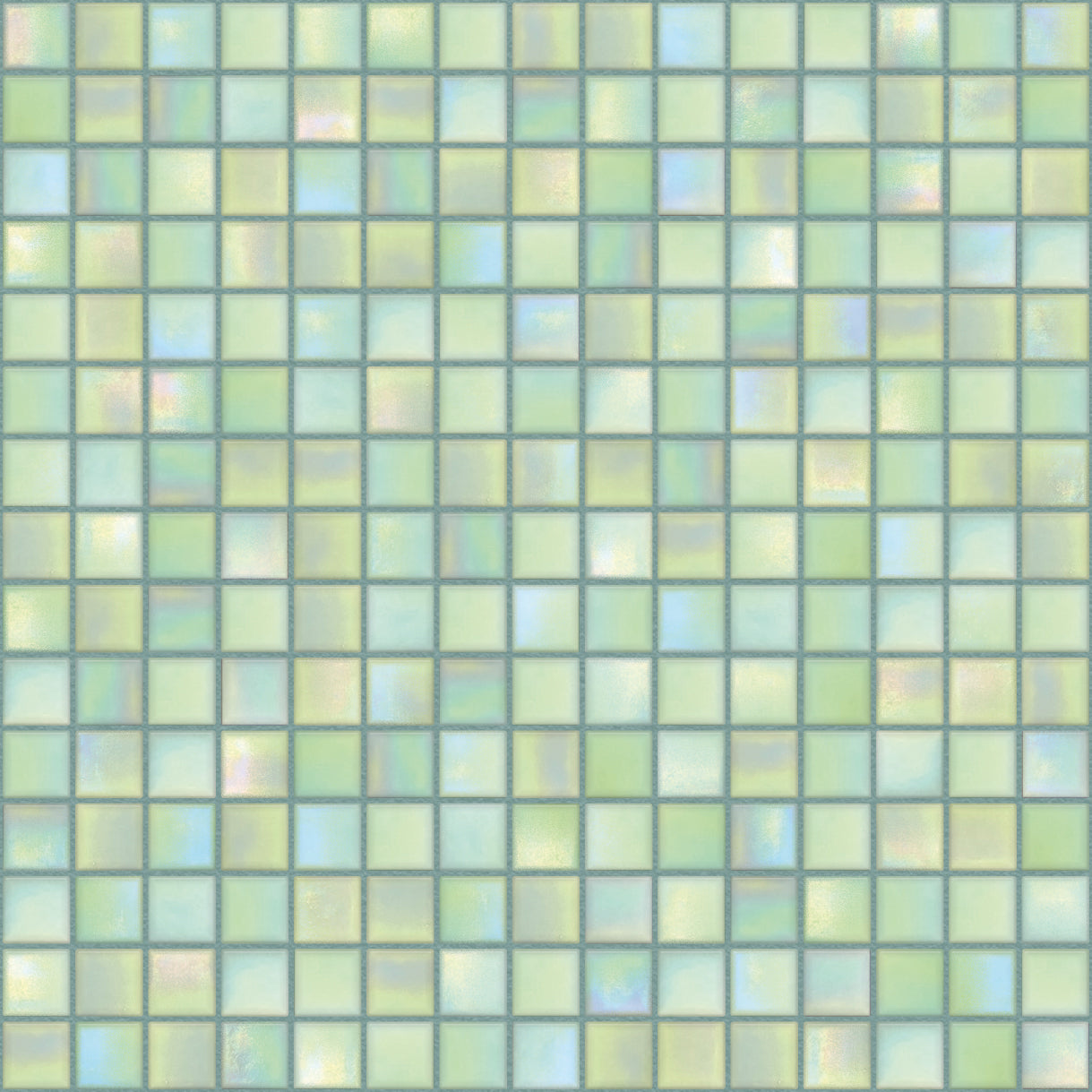 The Mosaic Factory Amsterdam Mozaiek Tegel Vierkant - Licht Groen Glas Parelmoer Serie 322x322 mm, voeg sage pearl gloss
