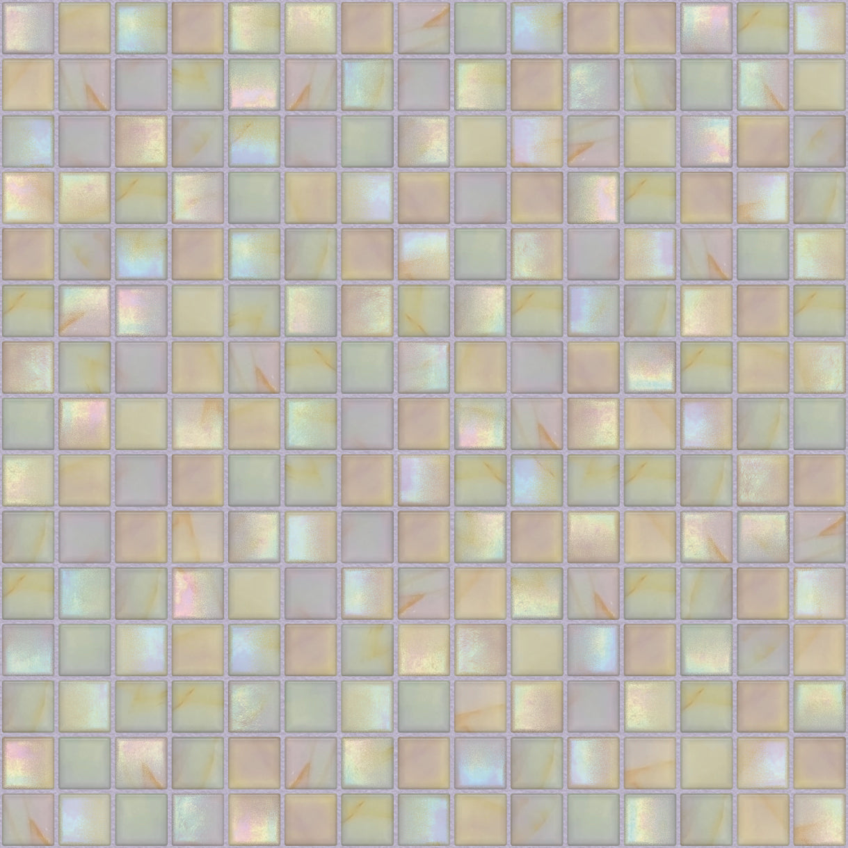 The Mosaic Factory Amsterdam Mozaiek Tegel Vierkant - Licht Roze Glas Parelmoer Serie 322x322 mm, voeg light lilac pearl gloss