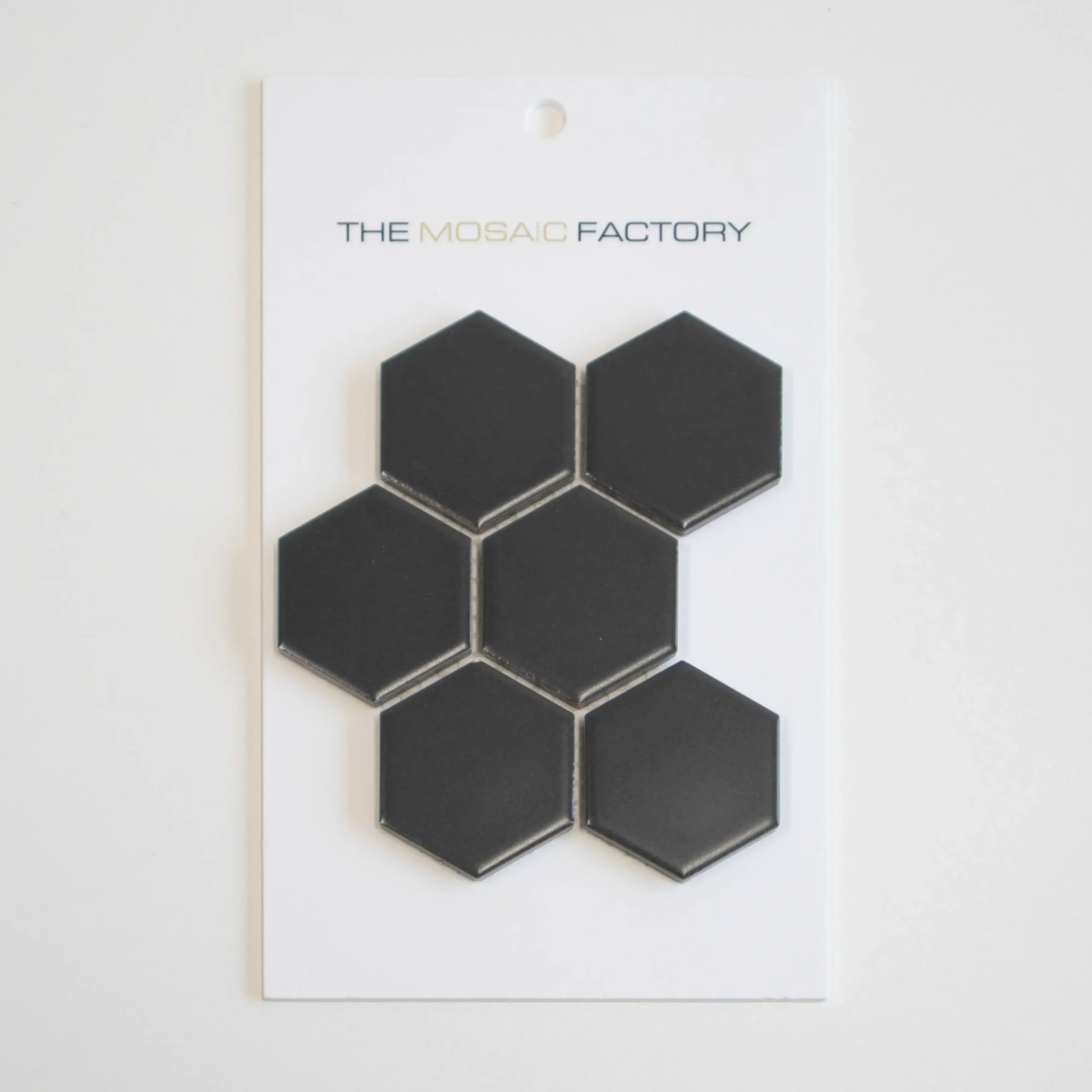 The Mosaic Factory Barcelona Mozaiek Tegel Hexagon - Donker Grijs Porselein Geglazuurd 281x325 mm - Mozaiektegel.com