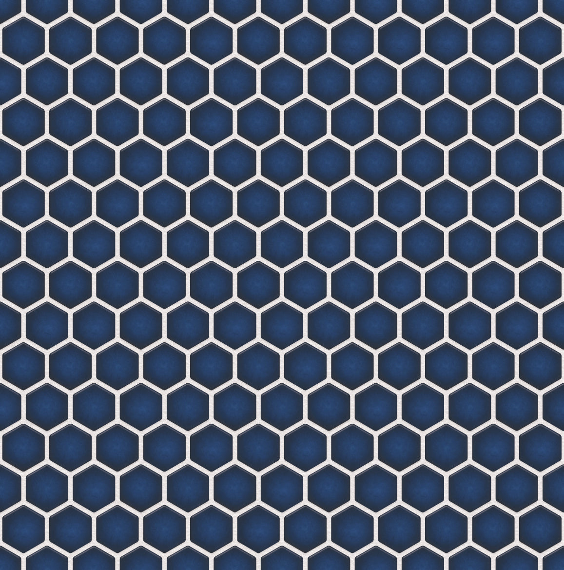 The Mosaic Factory Barcelona Mozaiek Tegel Hexagon - Kobalt blauw met rand Porselein Geglazuurd 260x300 mm, voeg white