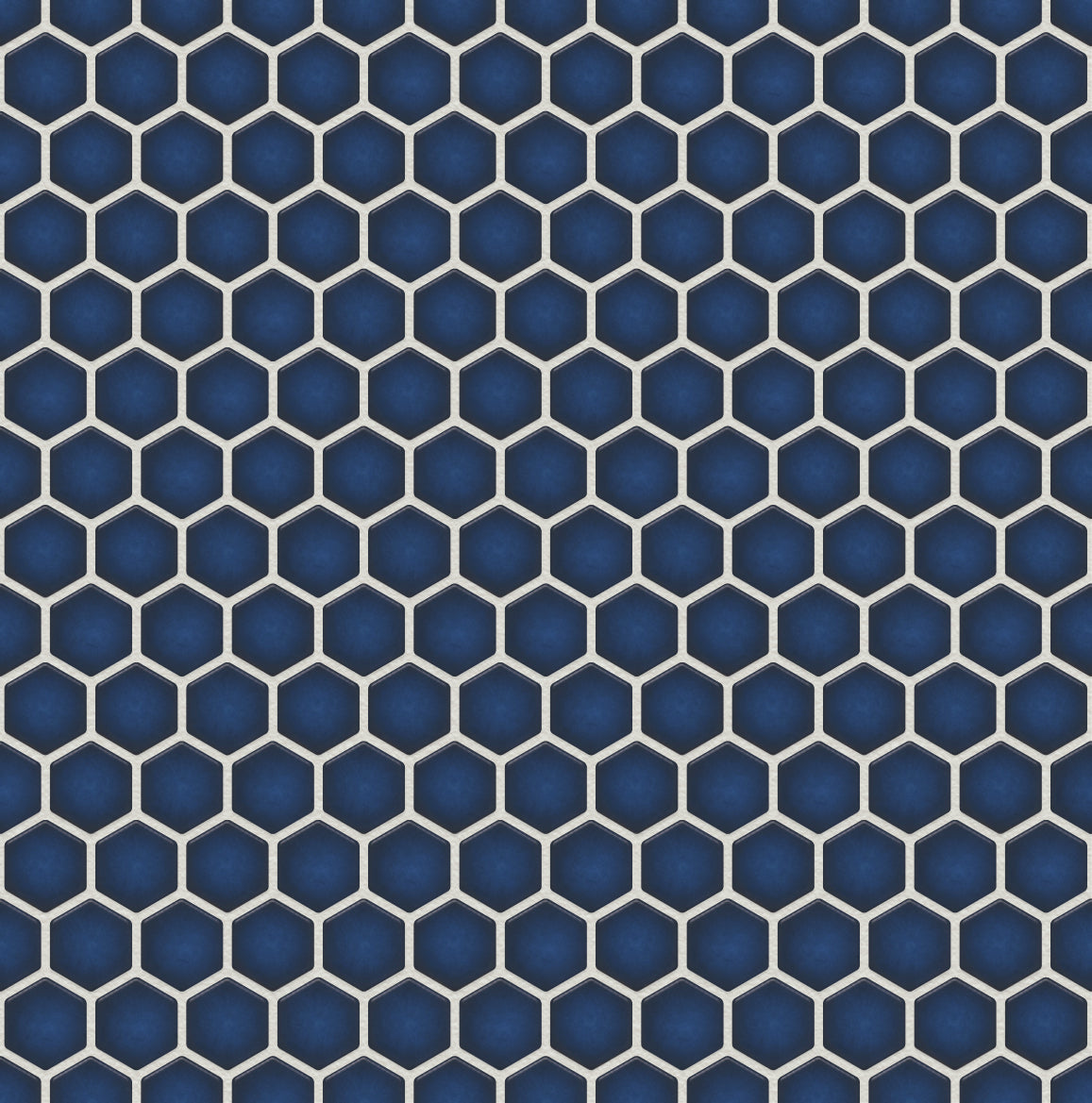 The Mosaic Factory Barcelona Mozaiek Tegel Hexagon - Kobalt blauw met rand Porselein Geglazuurd 260x300 mm, voeg moon white