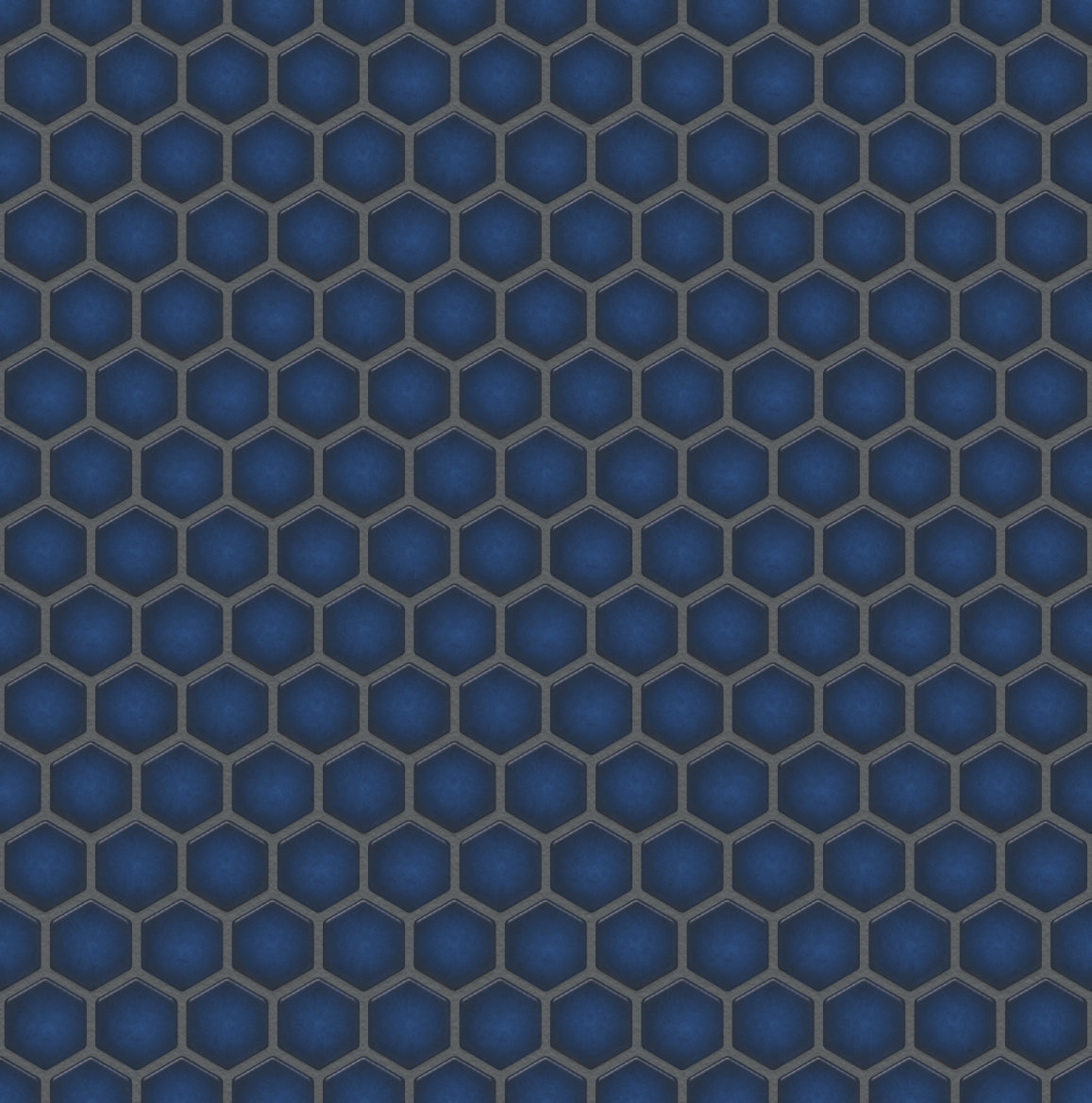 The Mosaic Factory Barcelona Mozaiek Tegel Hexagon - Kobalt blauw met rand Porselein Geglazuurd 260x300 mm, voeg antracite