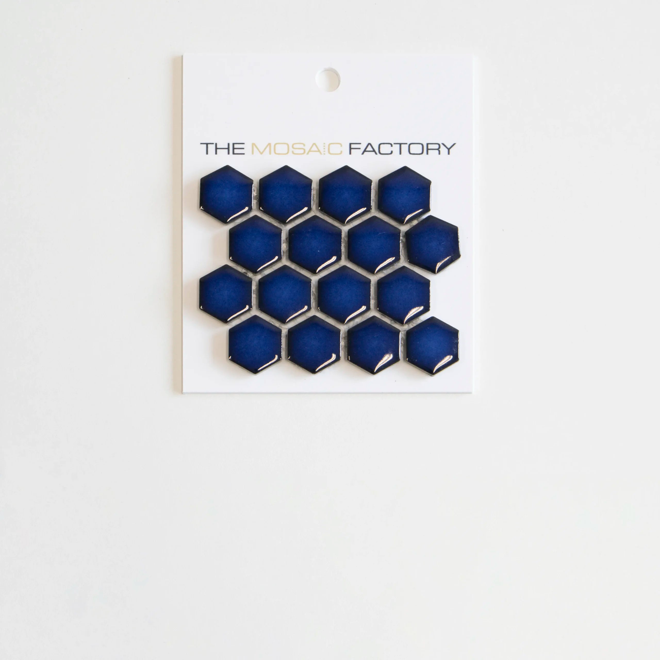 The Mosaic Factory Barcelona Mozaiek Tegel Hexagon - Kobalt blauw met rand Porselein Geglazuurd 260x300 mm - Mozaiektegel.com