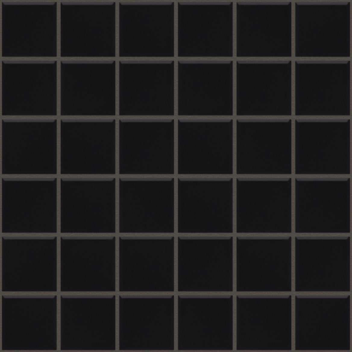 The Mosaic Factory Barcelona Mozaiek Tegel Vierkant - Zwart Porselein Geglazuurd 309x309 mm, voeg black