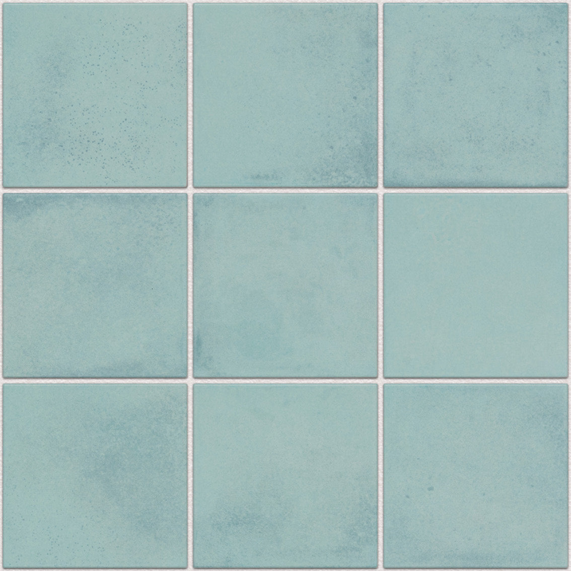 The Mosaic Factory Kasba Mozaïek Tegel Vierkant - Turqouise Glanzend Porselein 297x297 mm, voeg white