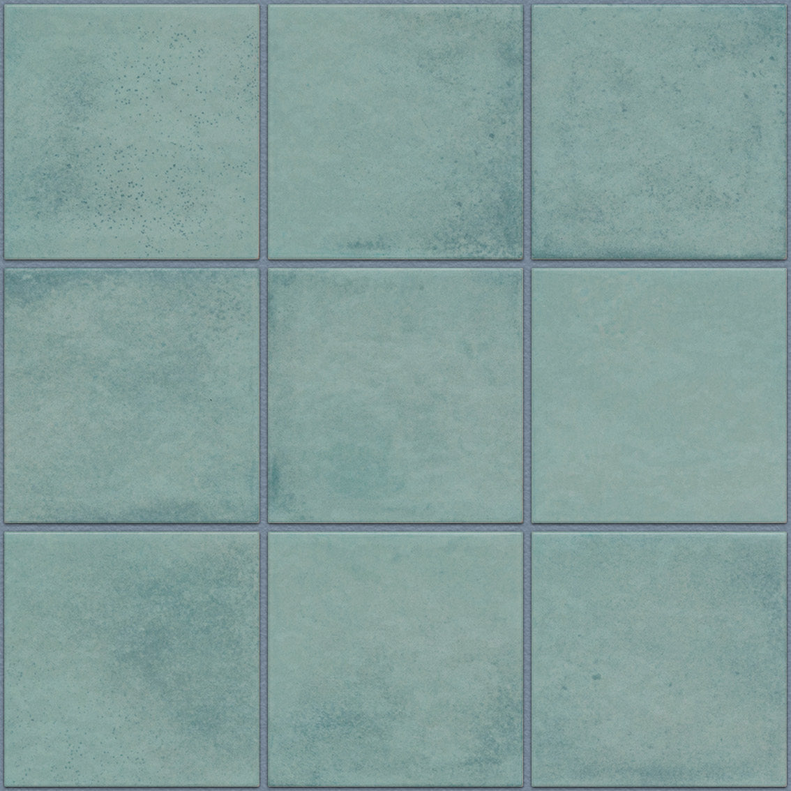 The Mosaic Factory Kasba Mozaïek Tegel Vierkant - Turqouise Glanzend Porselein 297x297 mm, voeg castle grey gloss