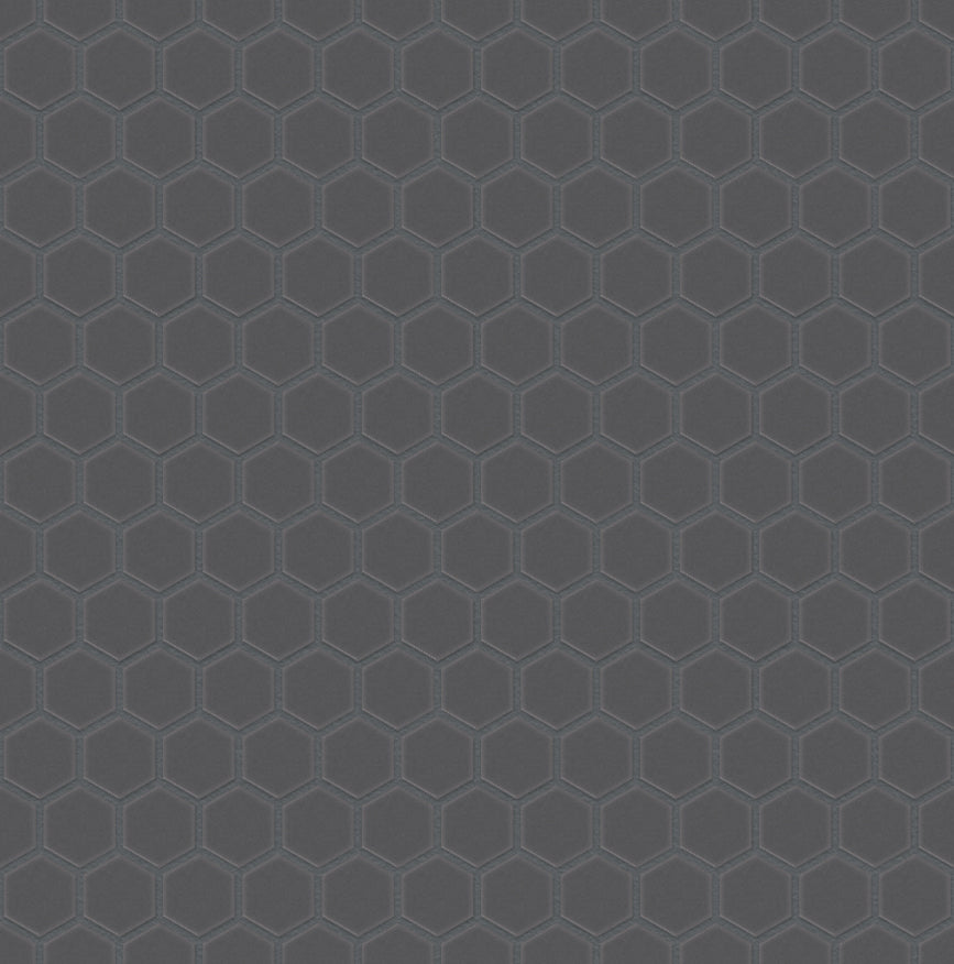 The Mosaic Factory London Mozaiek Tegel Hexagon - Donker Grijs Porselein Ongeglazuurd, R11 260x300 mm, voeg antracite