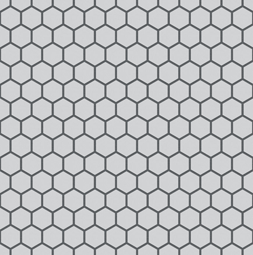 The Mosaic Factory London Mozaiek Tegel Hexagon - Super Wit Porselein Ongeglazuurd, R11 260x300 mm, voeg antracite