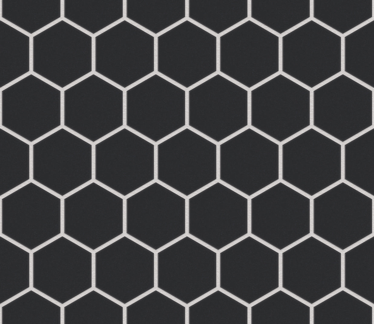 The Mosaic Factory London Mozaiek Tegel Hexagon - Zwart Porselein Ongeglazuurd, R11 281x325 mm, voeg manhattan