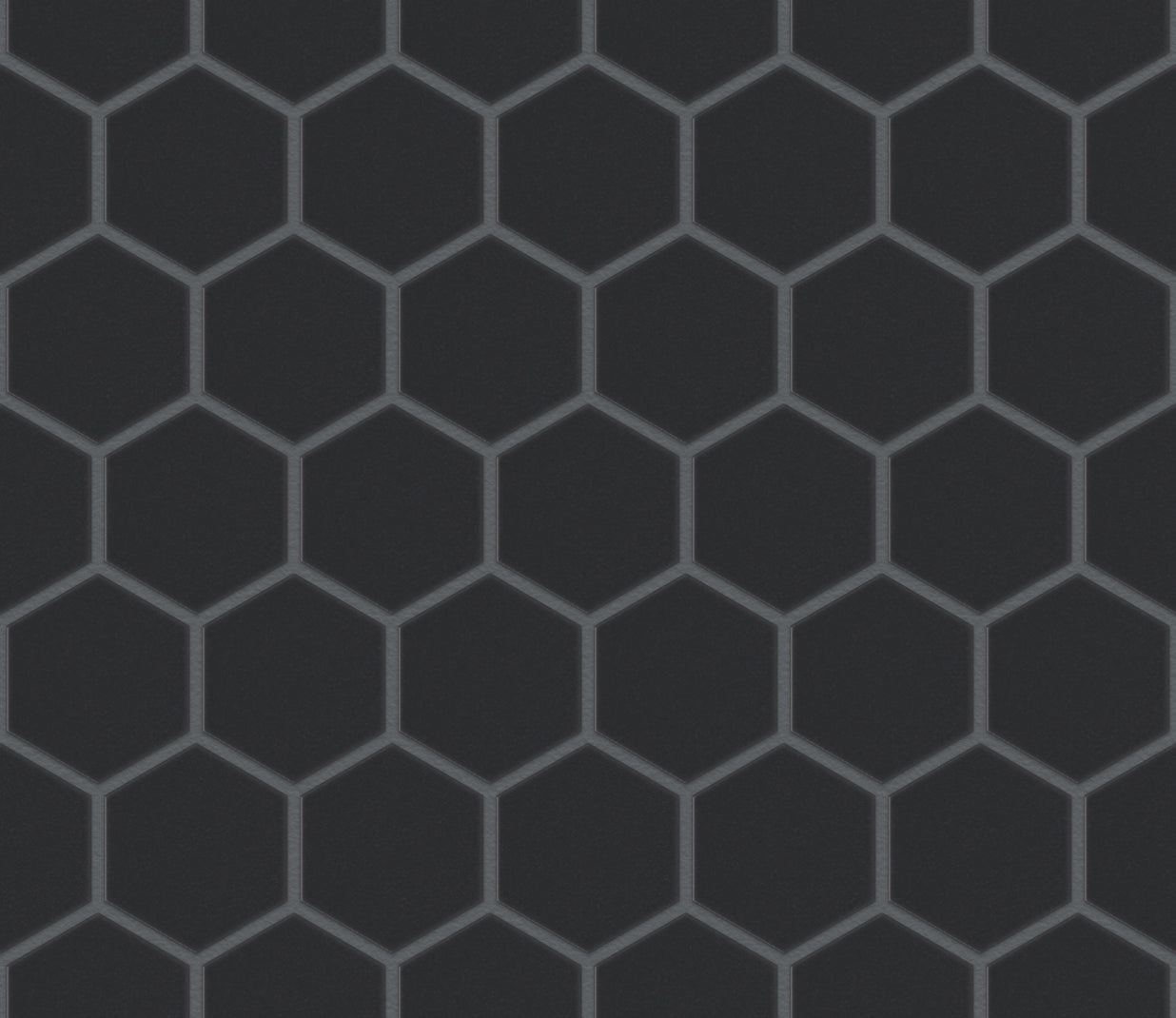 The Mosaic Factory London Mozaiek Tegel Hexagon - Zwart Porselein Ongeglazuurd, R11 281x325 mm, voeg antracite