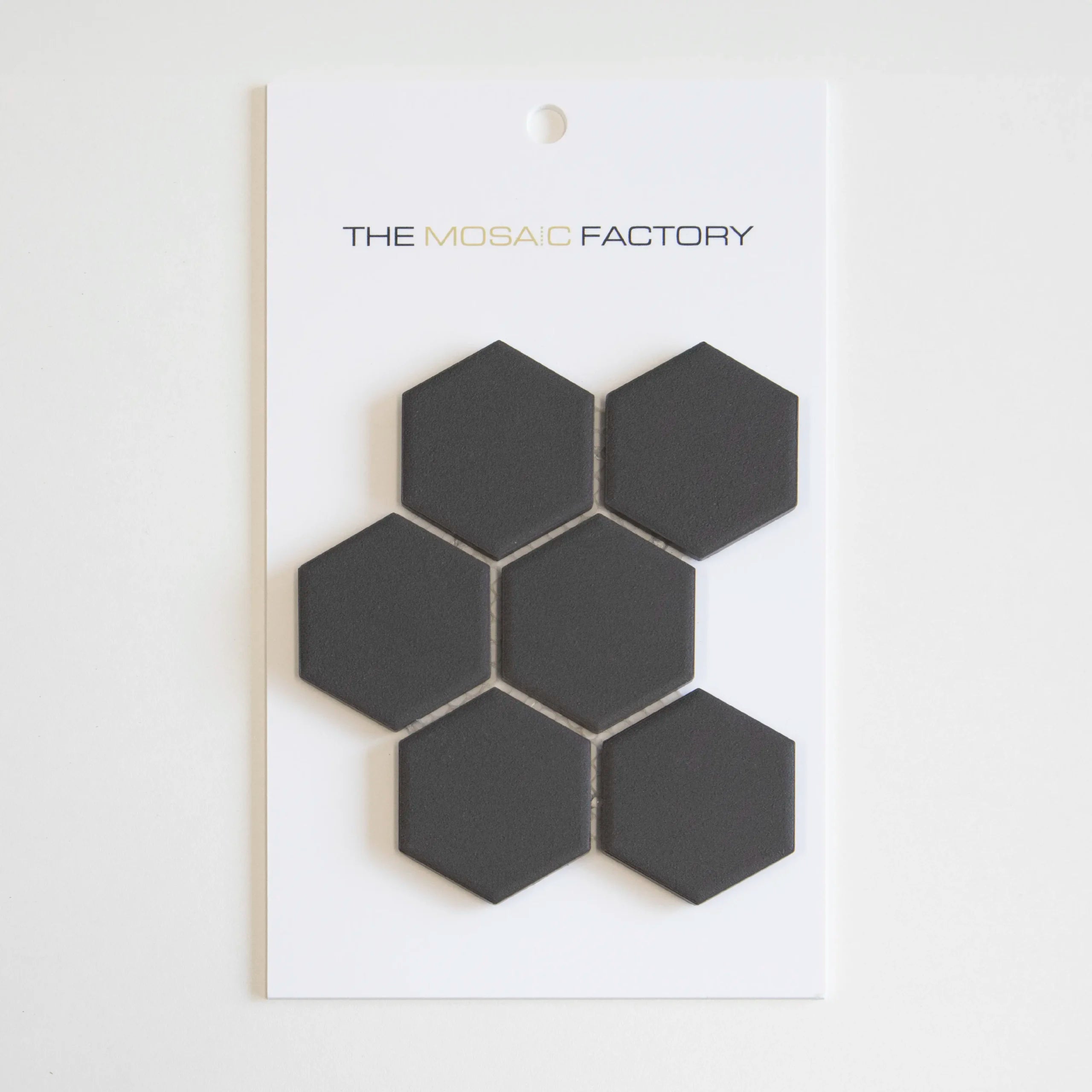 The Mosaic Factory London Mozaiek Tegel Hexagon - Zwart Porselein Ongeglazuurd, R11 281x325 mm - Mozaiektegel.com