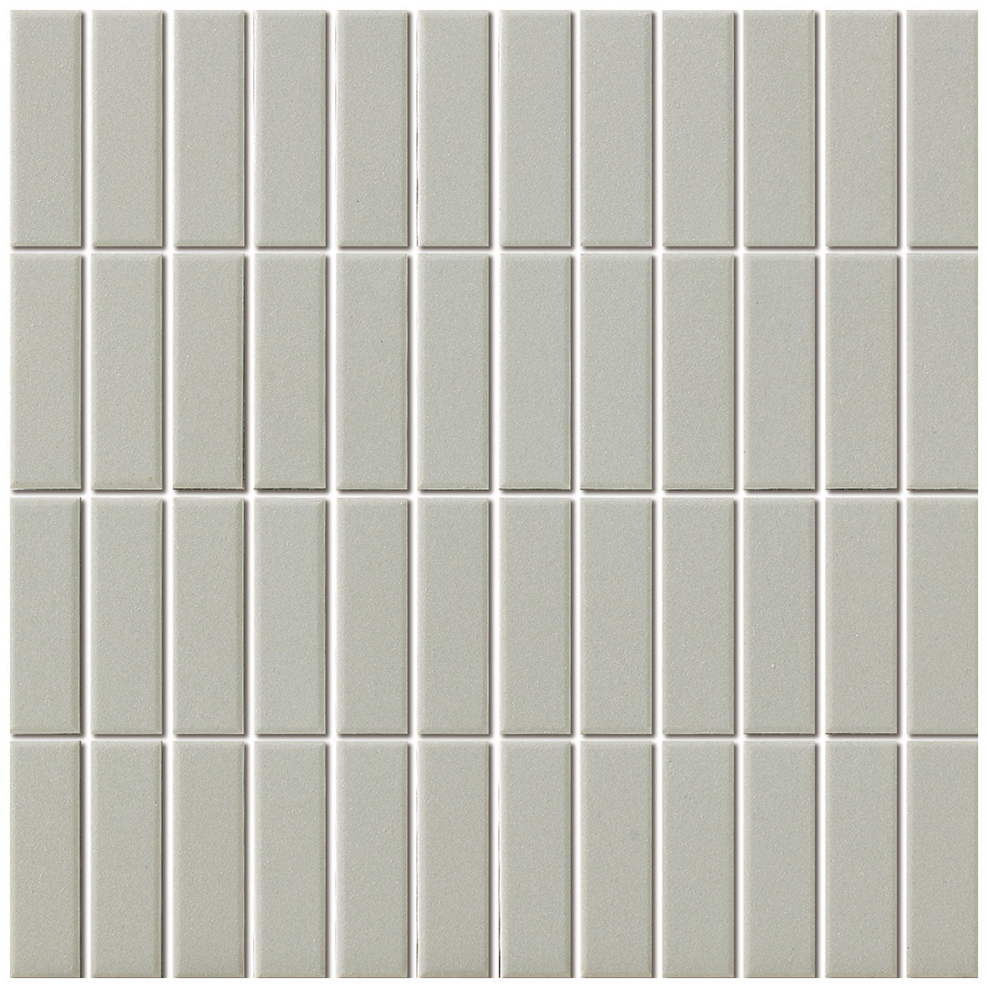 The Mosaic Factory London Mozaiek Tegel Rechthoek - Mat Grijs Porselein Ongeglazuurd, R11 23x73x6 mm - Mozaiektegel.com