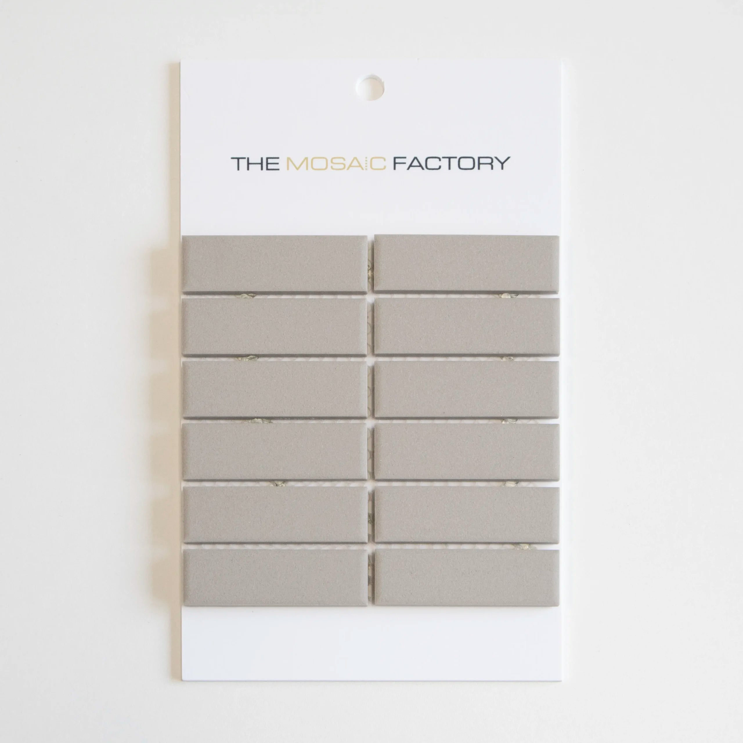 The Mosaic Factory London Mozaiek Tegel Rechthoek - Mat Grijs Porselein Ongeglazuurd, R11 23x73x6 mm - Mozaiektegel.com