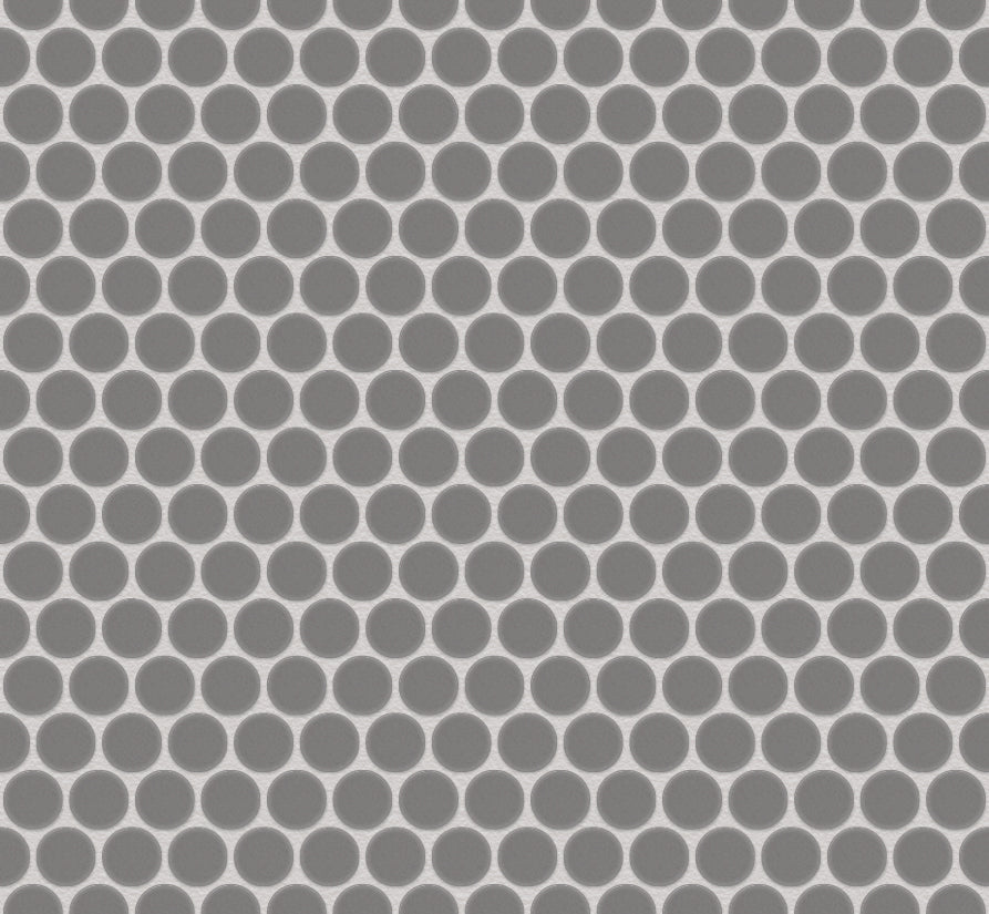 The Mosaic Factory London Mozaiek Tegel Rond - Grijs Porselein Ongeglazuurd, R11 315x294 mm, voeg manhattan