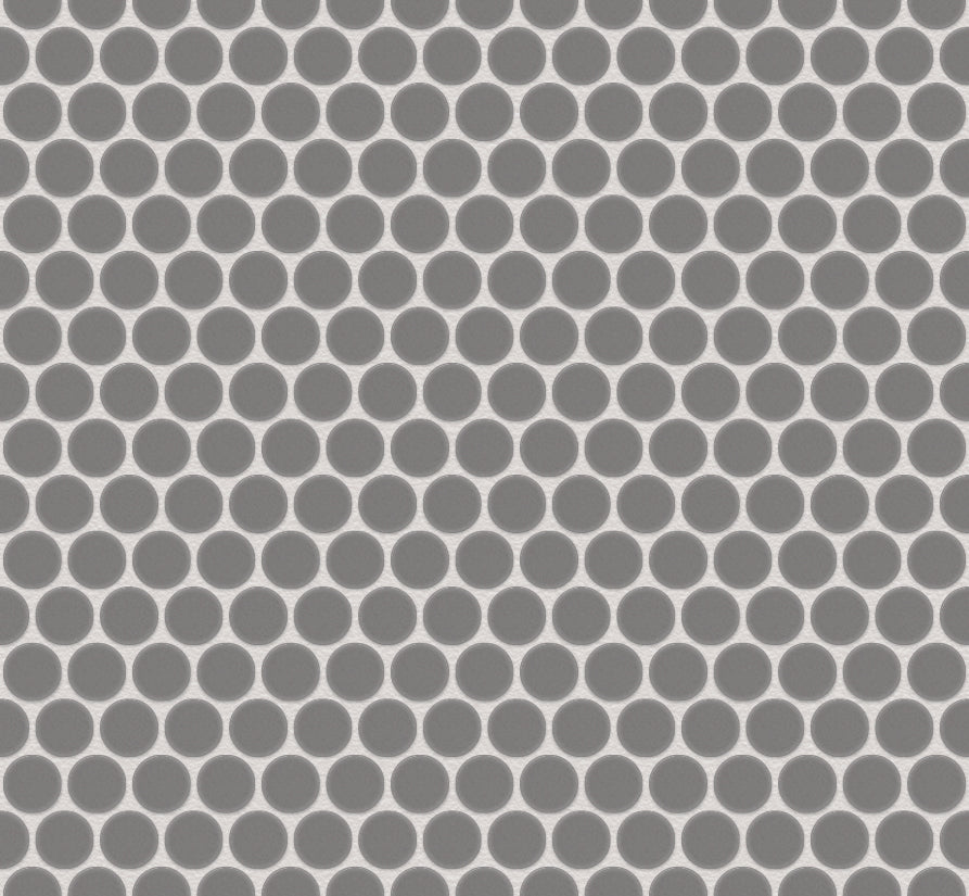 The Mosaic Factory London Mozaiek Tegel Rond - Grijs Porselein Ongeglazuurd, R11 315x294 mm, voeg silver grey