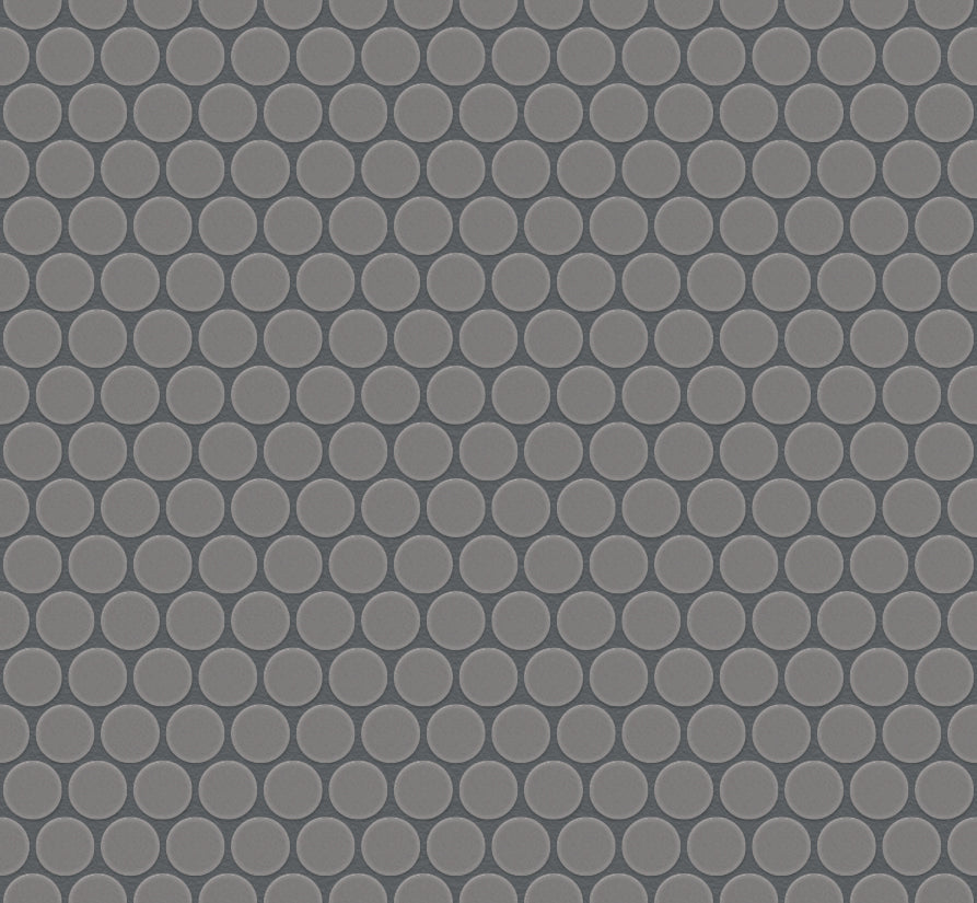 The Mosaic Factory London Mozaiek Tegel Rond - Grijs Porselein Ongeglazuurd, R11 315x294 mm, voeg antracite