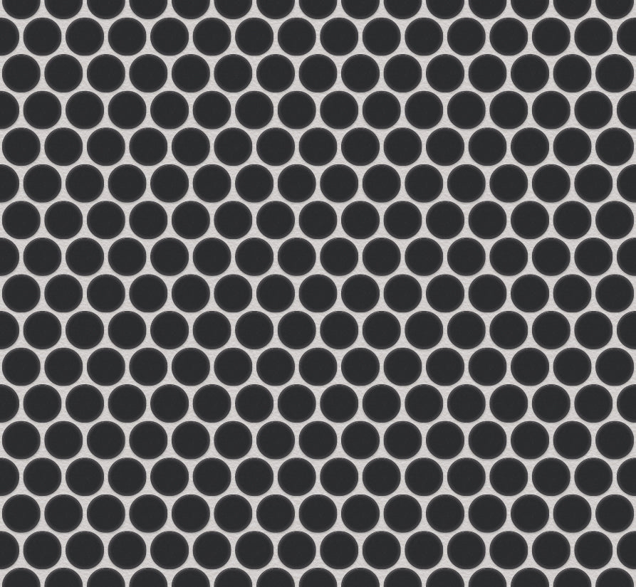 Bekijk hier de The Mosaic Factory London Mozaiek Tegel Rond - Zwart Porselein Ongeglazuurd, R11 315x294 mm, voeg manhattan