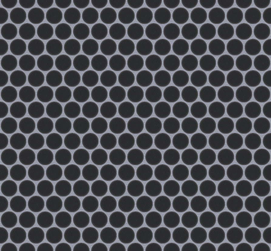 Bekijk hier de The Mosaic Factory London Mozaiek Tegel Rond - Zwart Porselein Ongeglazuurd, R11 315x294 mm, voeg artic grey