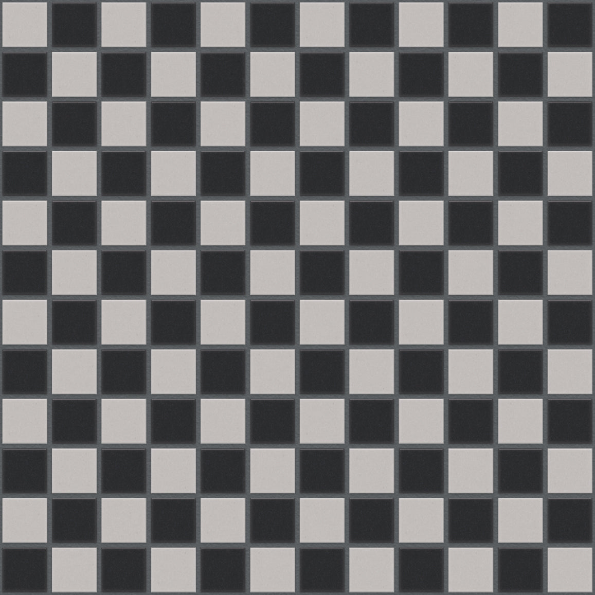 The Mosaic Factory London Mozaiek Tegel Vierkant - Dambord Mix Porselein Ongeglazuurd, R11 300x300 mm, voeg antracite