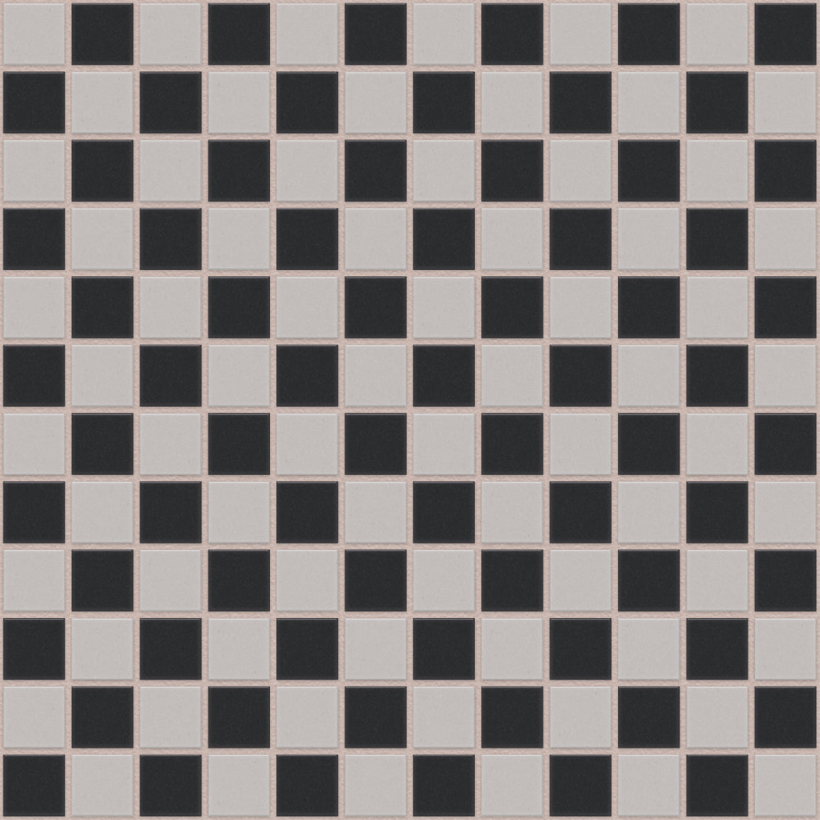 The Mosaic Factory London Mozaiek Tegel Vierkant - Dambord Mix Porselein Ongeglazuurd, R11 300x300 mm, voeg ancient white