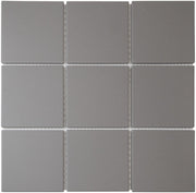 The Mosaic Factory London Mozaiek Tegel Vierkant - Donker Grijs Porselein Ongeglazuurd, R11 95x95x6 mm - Mozaiektegel.com