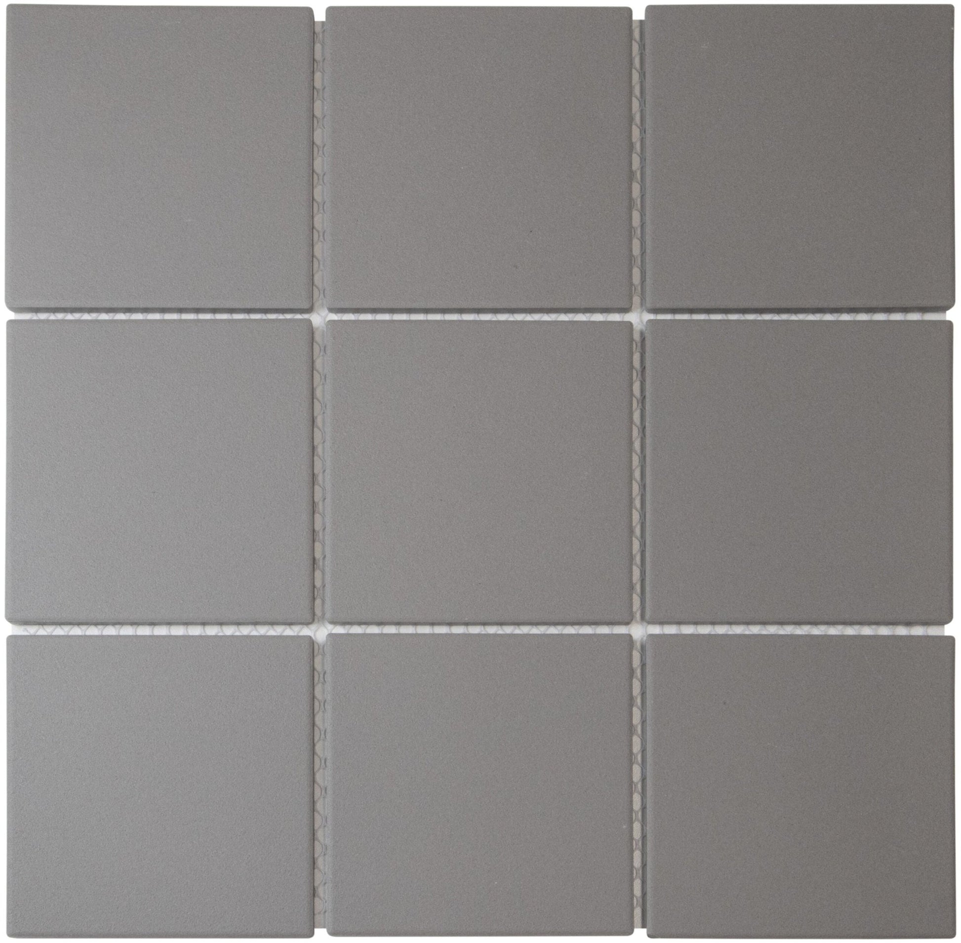 The Mosaic Factory London Mozaiek Tegel Vierkant - Donker Grijs Porselein Ongeglazuurd, R11 95x95x6 mm - Mozaiektegel.com