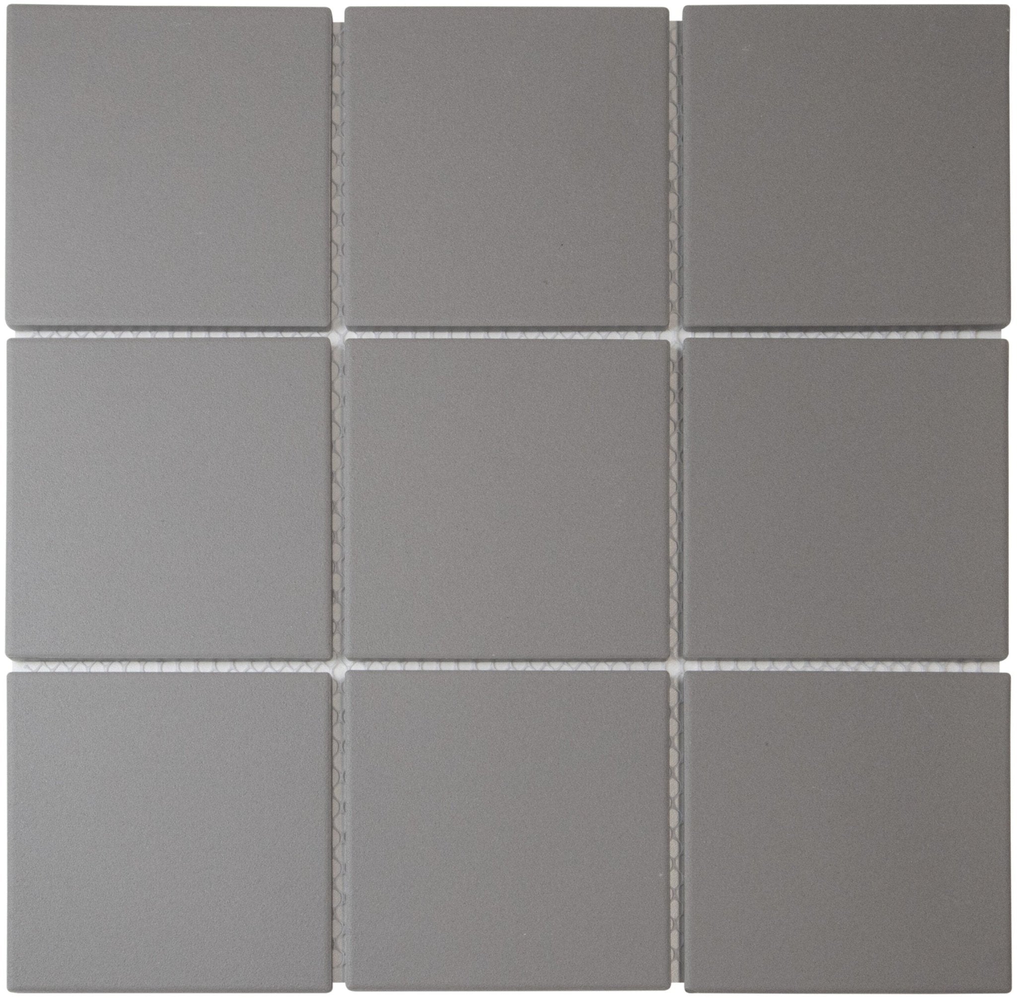 The Mosaic Factory London Mozaiek Tegel Vierkant - Donker Grijs Porselein Ongeglazuurd, R11 95x95x6 mm - Mozaiektegel.com