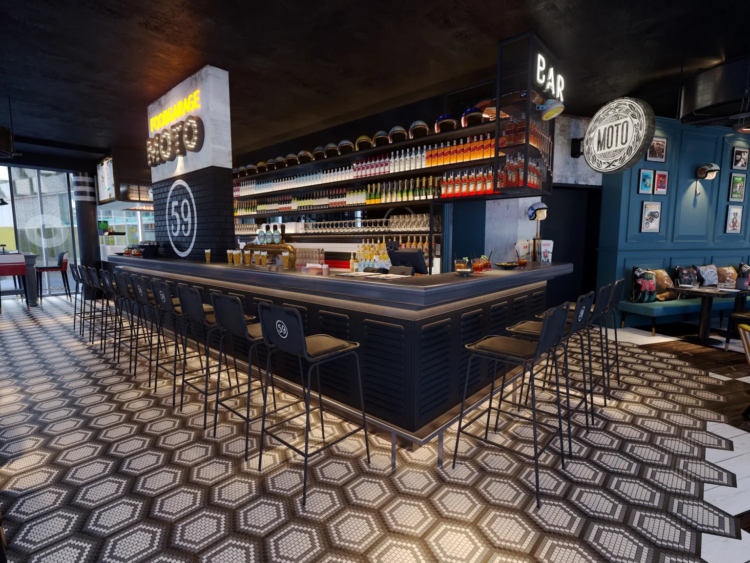 The Mosaic Factory London Mozaiek Tegel Vierkant - Porselein Wit Ongeglazuurd, R11 309x309 mm, bar