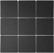 The Mosaic Factory London Mozaiek Tegel Vierkant - Zwart Porselein Ongeglazuurd, R11 95x95x6 mm - Mozaiektegel.com