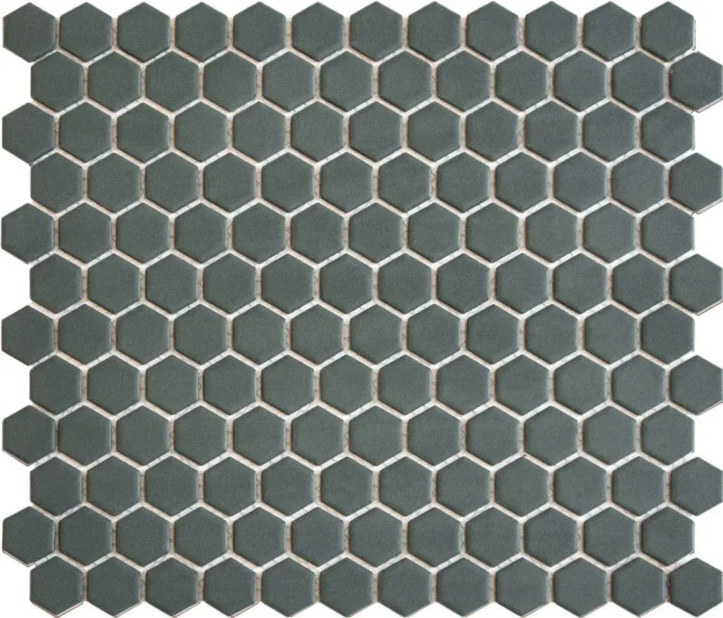 The Mosaic Factory Mozaïek Tegel Camo Green Matt Hexagons - 23x26mm - Mozaiektegel.com