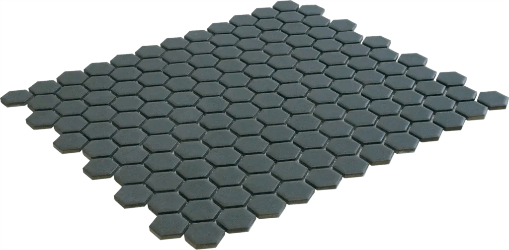 The Mosaic Factory Mozaïek Tegel Camo Green Matt Hexagons - 23x26mm - Mozaiektegel.com