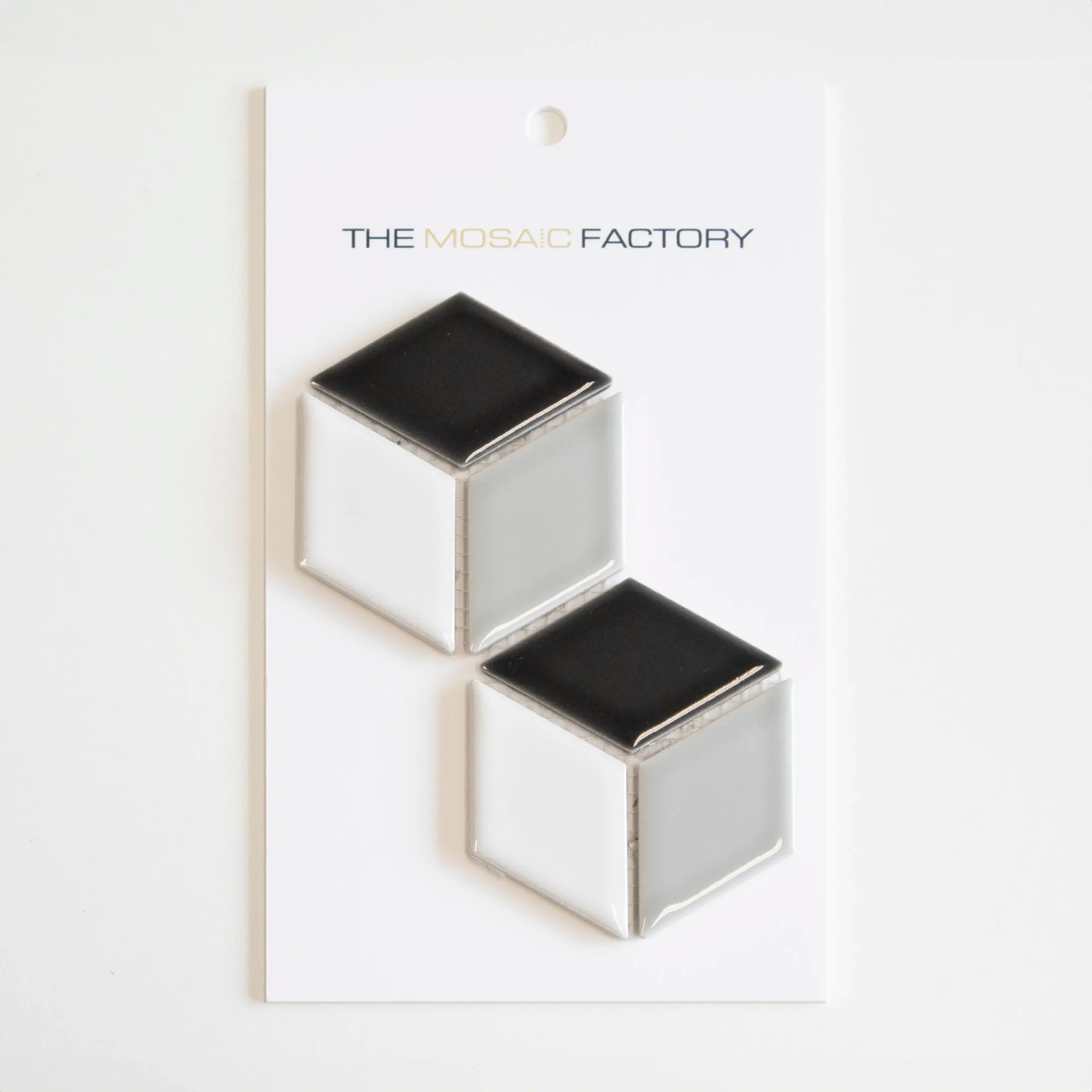 The Mosaic Factory Paris Mozaiek Tegel Cubic - Wit, Grijs, Zwart Mix Porselein Geglazuurd 266x305 mm - Mozaiektegel.com