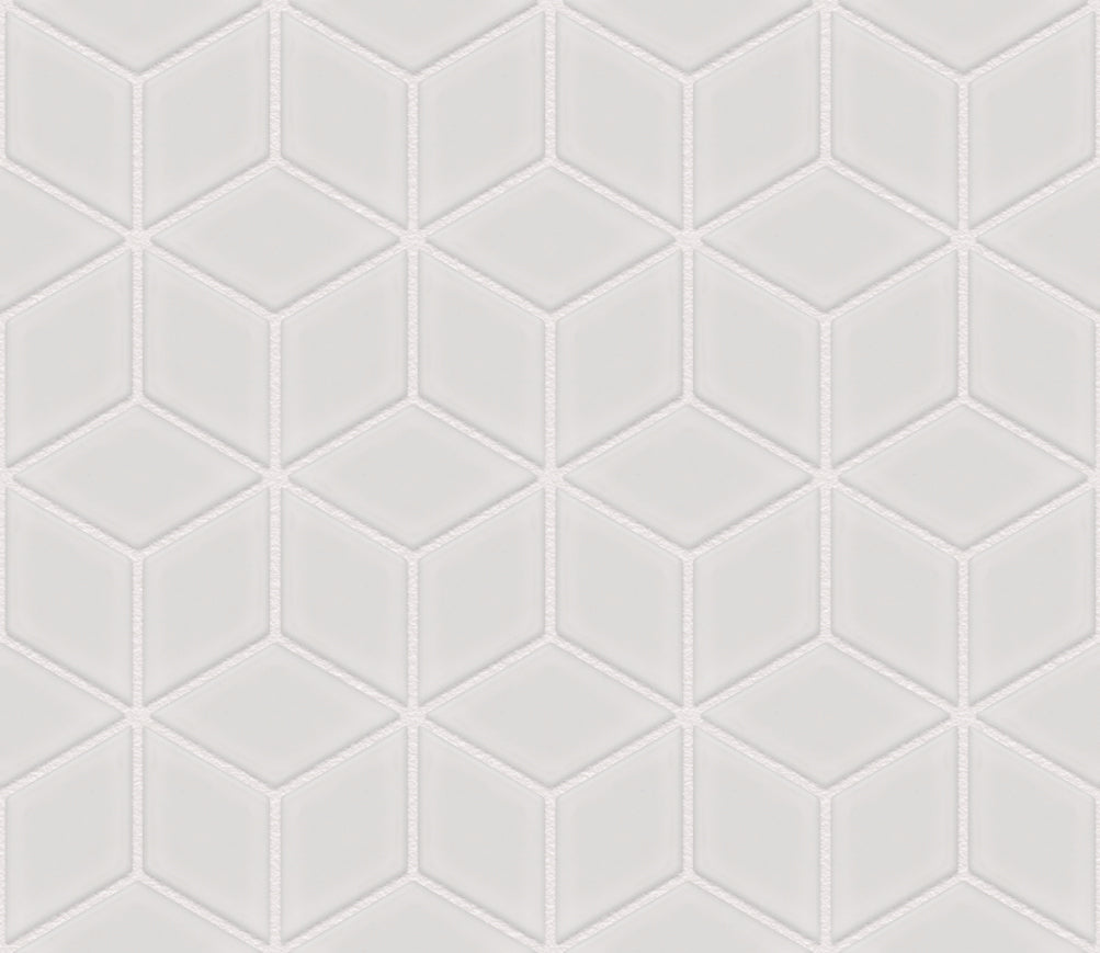 The Mosaic Factory Paris Mozaiek Tegel Cubic - Wit Porselein Geglazuurd 266x305 mm, voeg white