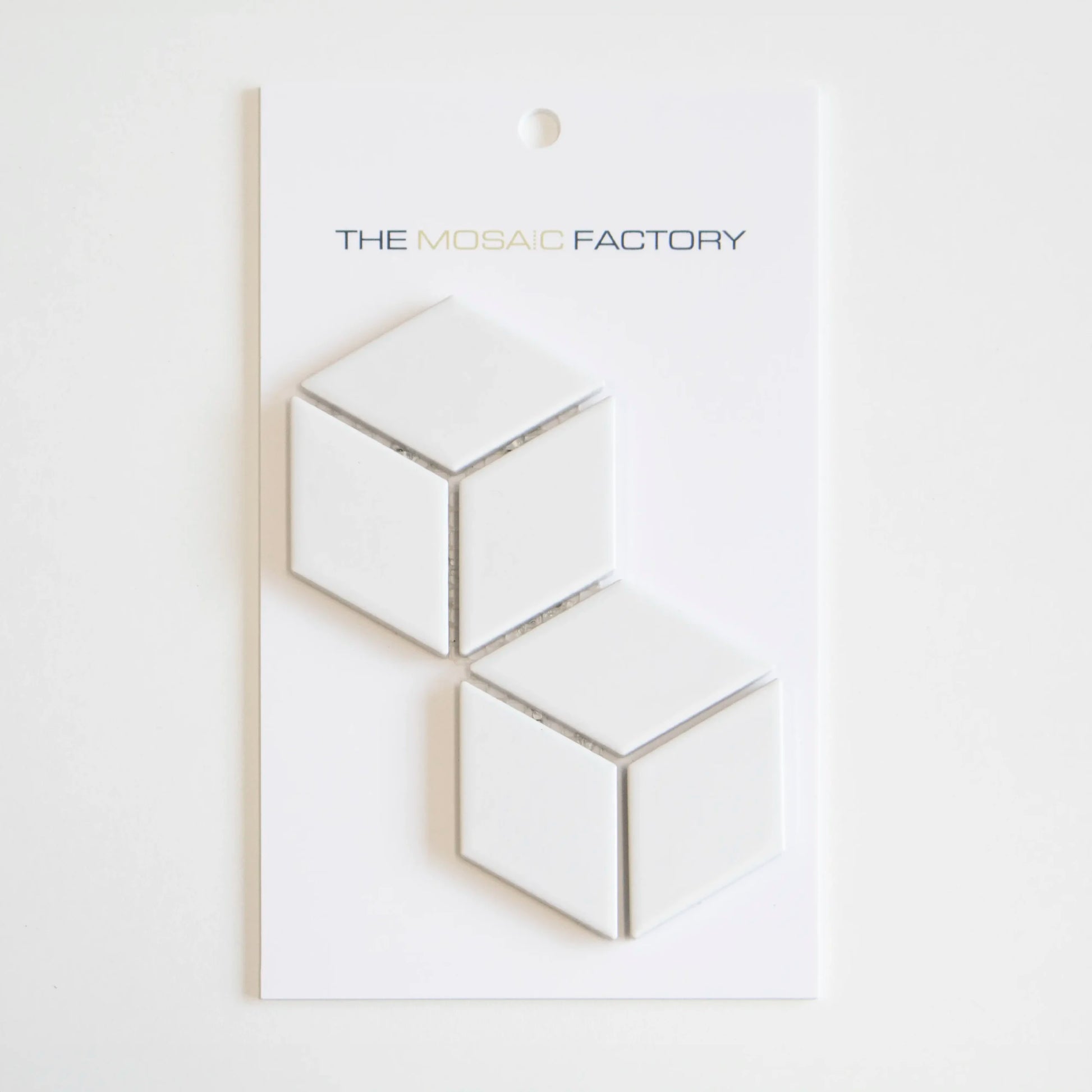 The Mosaic Factory Paris Mozaiek Tegel Cubic - Wit Porselein Geglazuurd 266x305 mm - Mozaiektegel.com