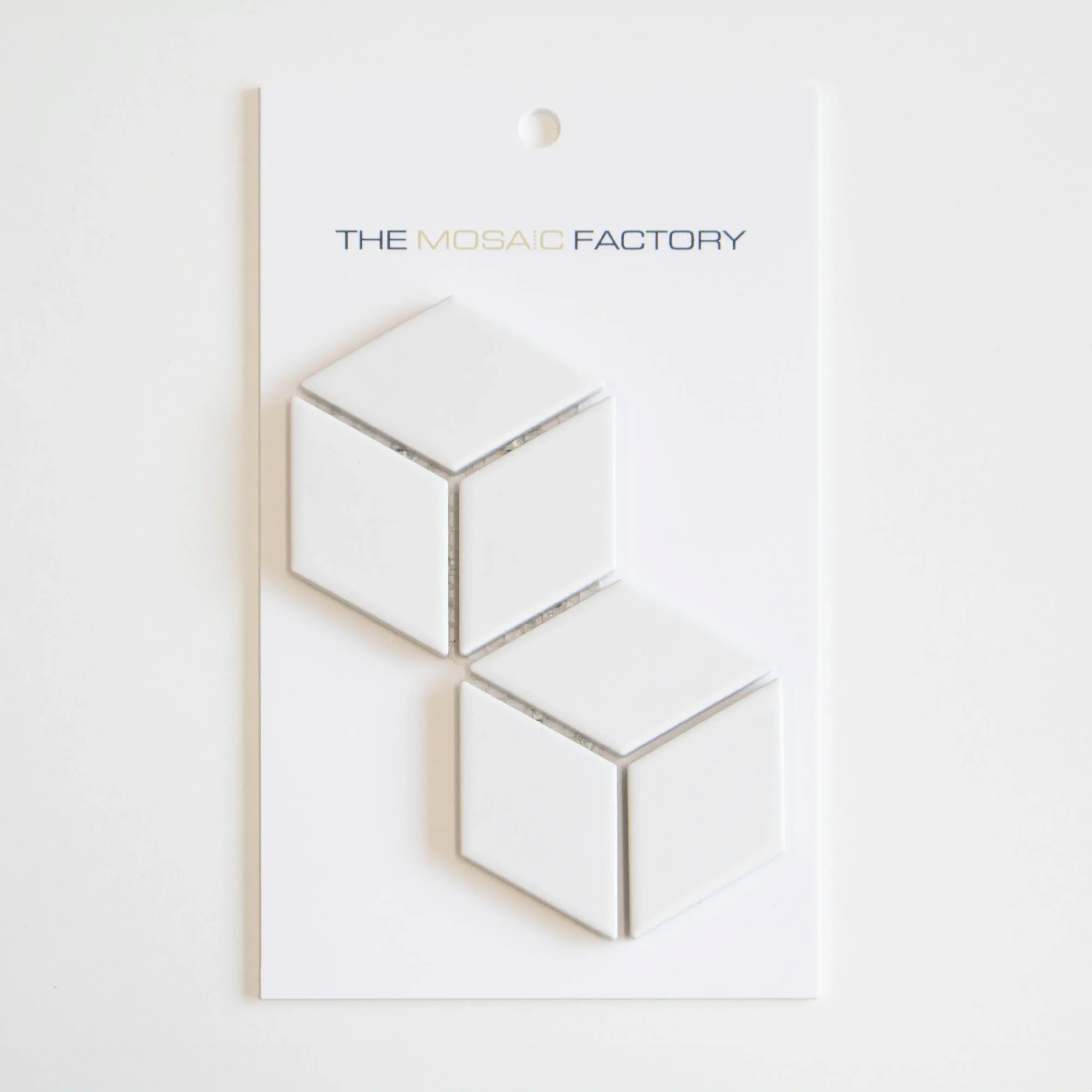 The Mosaic Factory Paris Mozaiek Tegel Cubic - Wit Porselein Geglazuurd 266x305 mm - Mozaiektegel.com