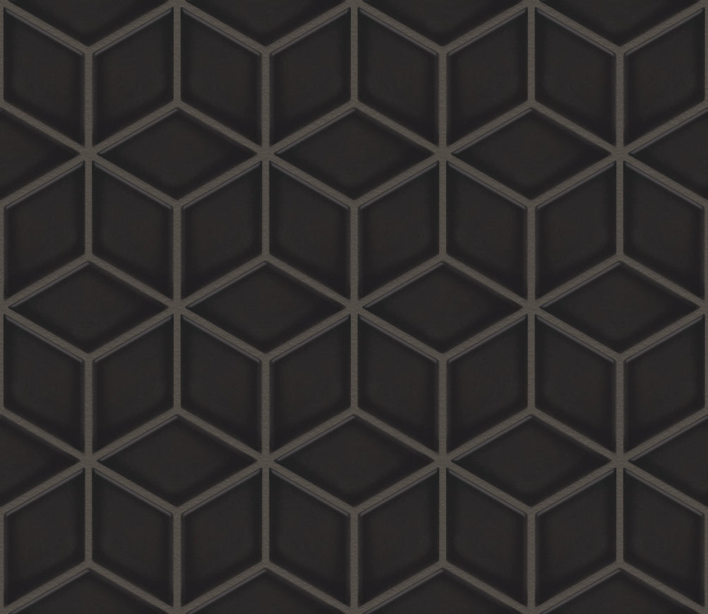 The Mosaic Factory Paris Mozaiek Tegel Cubic - Zwart Porselein Geglazuurd 266x305 mm, voeg black