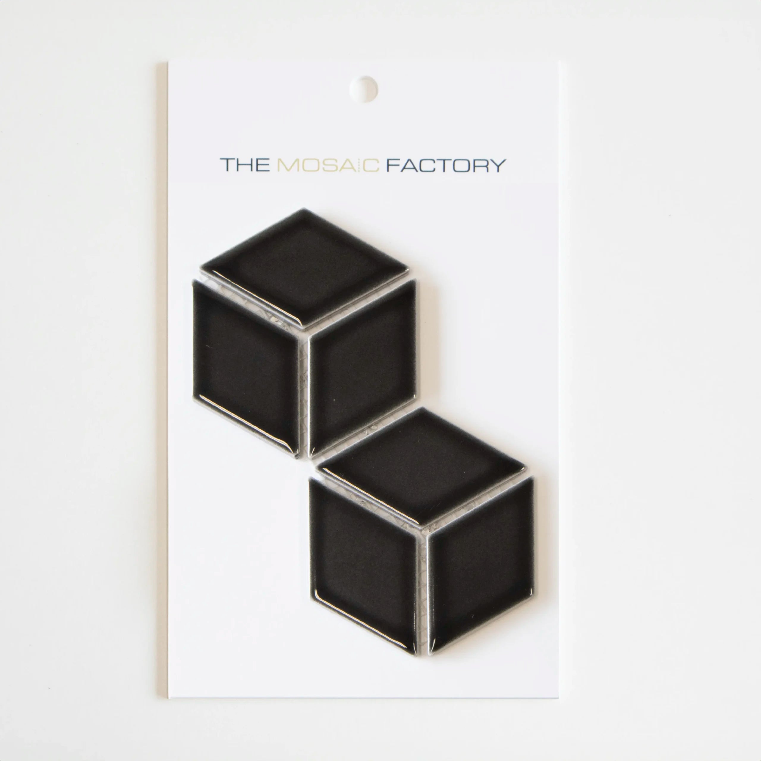 The Mosaic Factory Paris Mozaiek Tegel Cubic - Zwart Porselein Geglazuurd 266x305 mm - Mozaiektegel.com